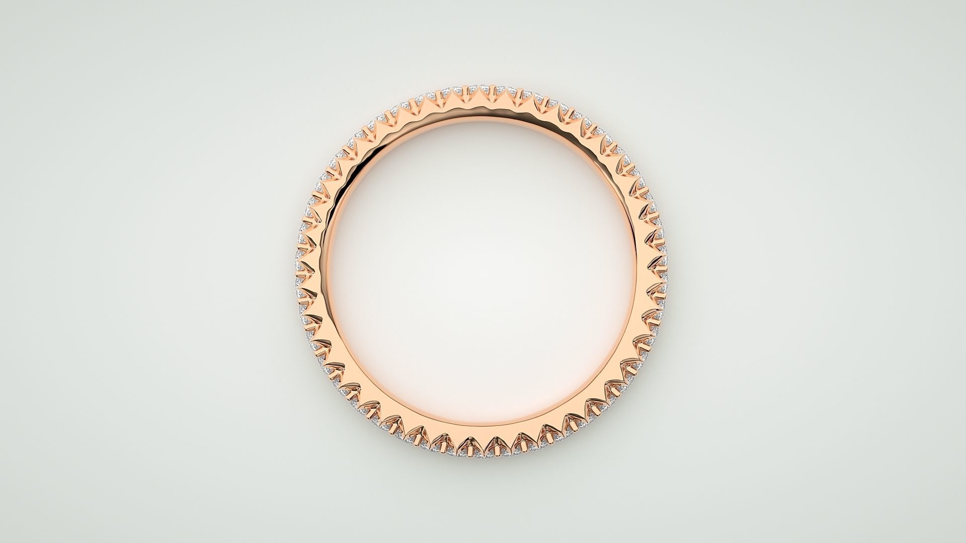 Eternity Band Diamond Ring 3dm stl render detail 3D print model_1