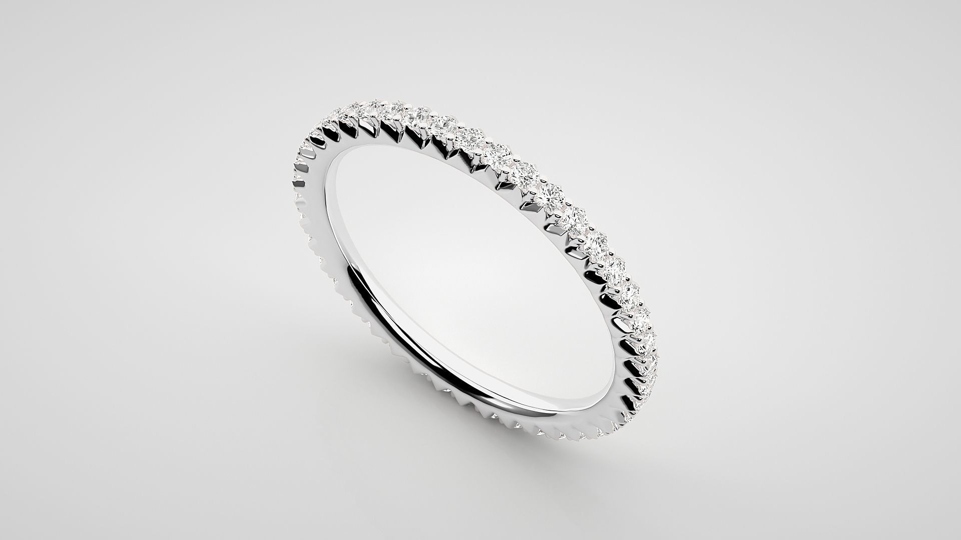 Eternity Band Diamond Ring 3dm stl render detail 3D print model_5