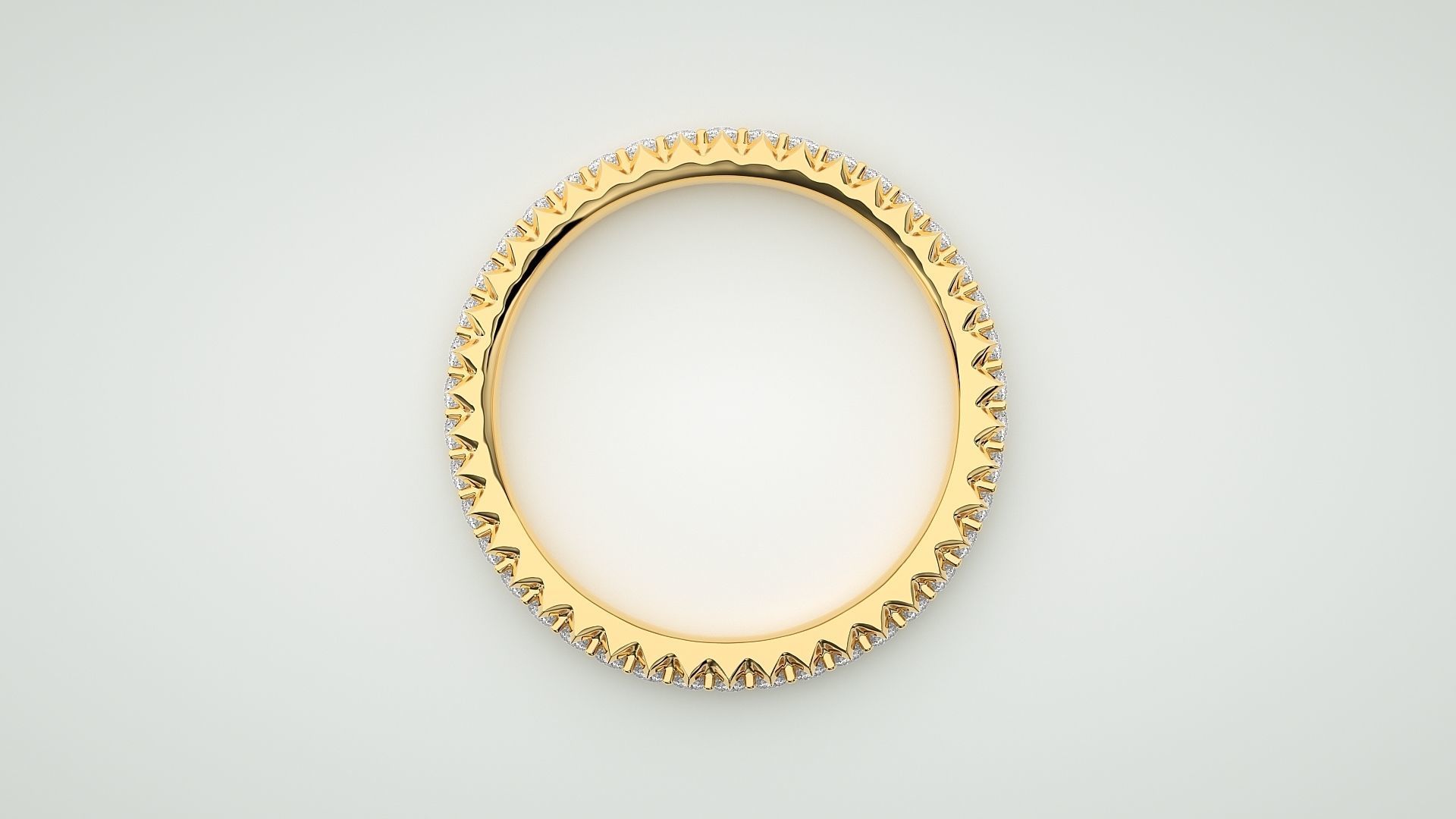 Eternity Band Diamond Ring 3dm stl render detail 3D print model_7