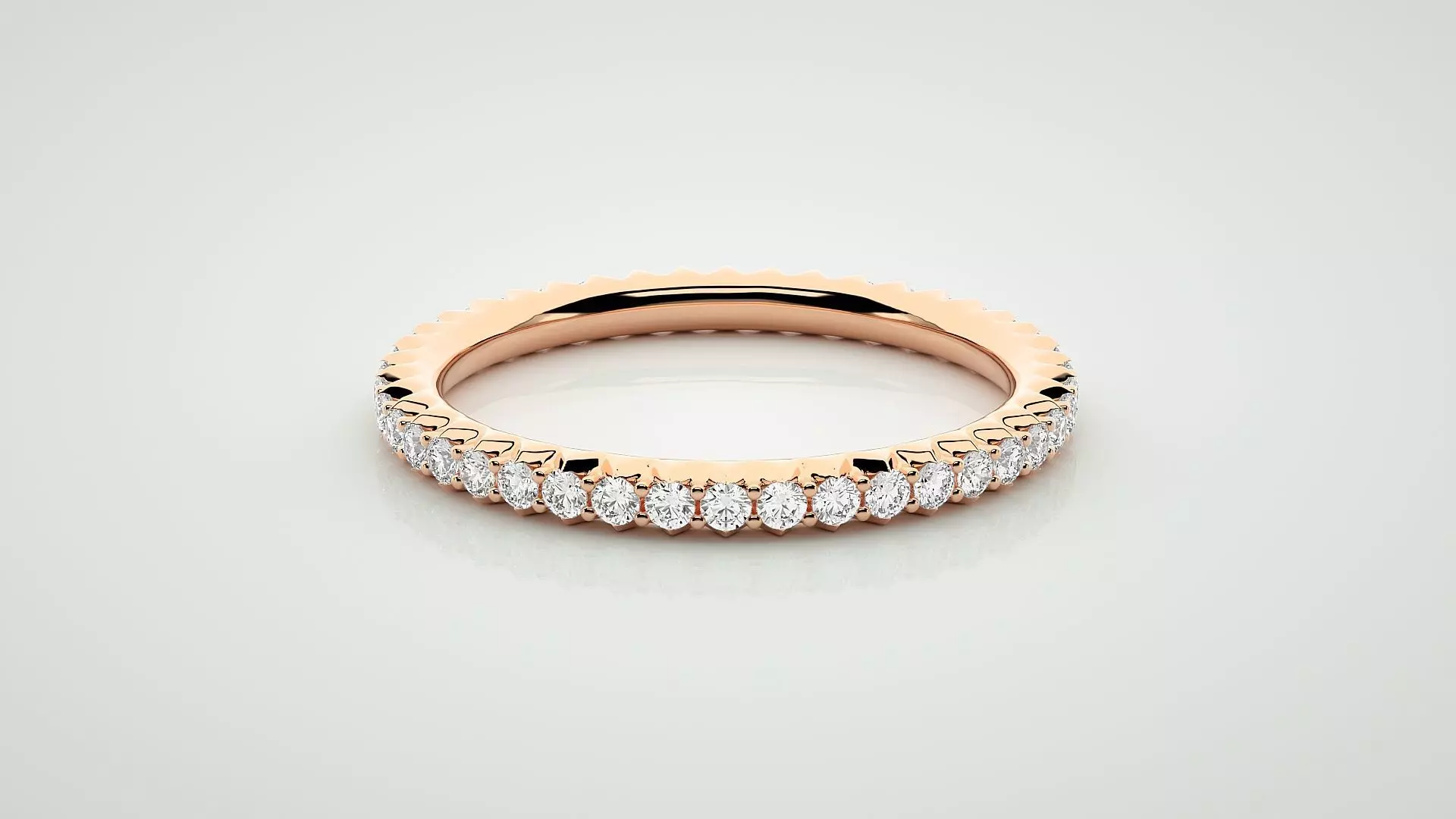 Eternity Band Diamond Ring 3dm stl render detail 3D print model_0