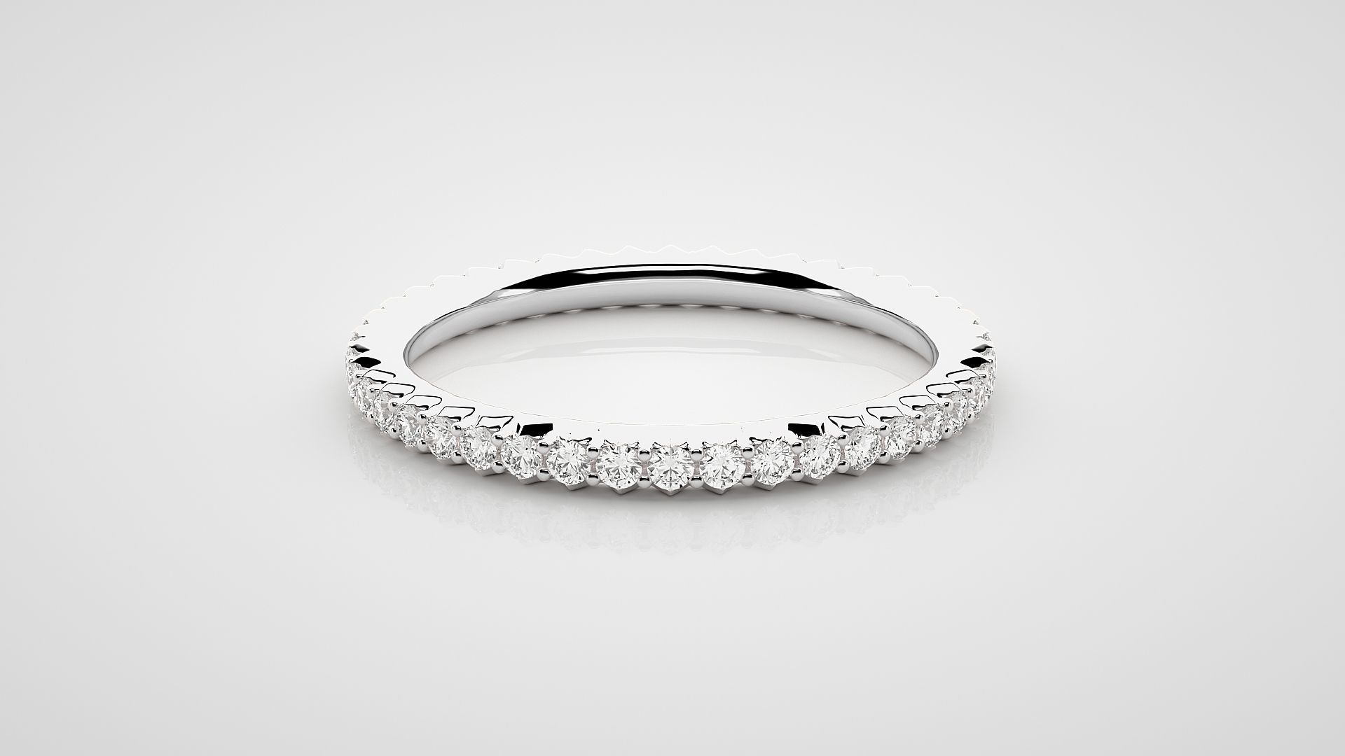 Eternity Band Diamond Ring 3dm stl render detail 3D print model_3