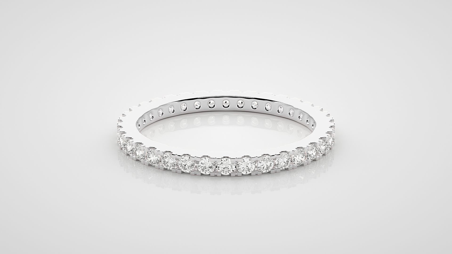Eternity Band Diamond Ring 3dm stl render detail 3D print model_4