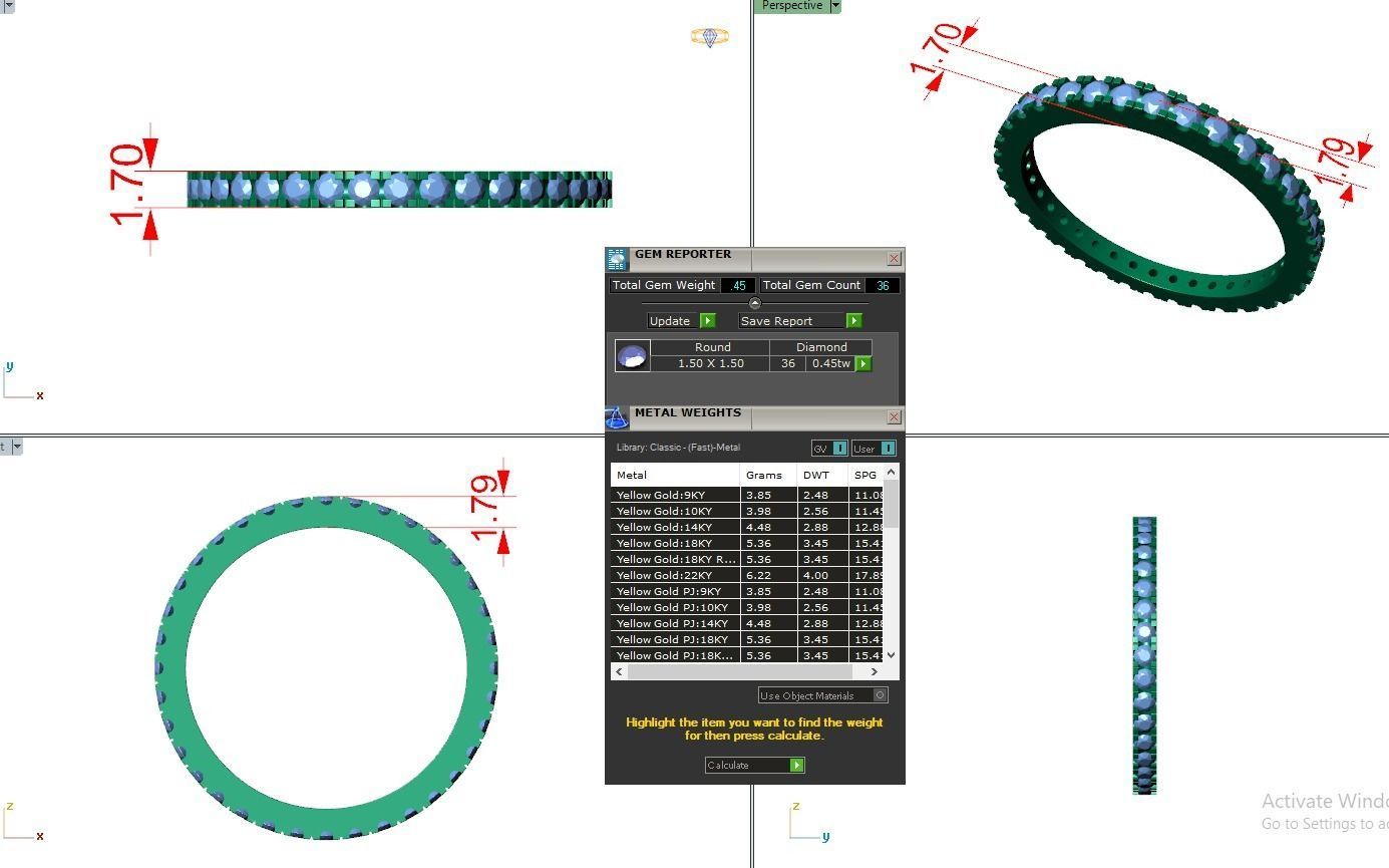 Eternity Band Diamond Ring 3dm stl render detail 3D print model_3