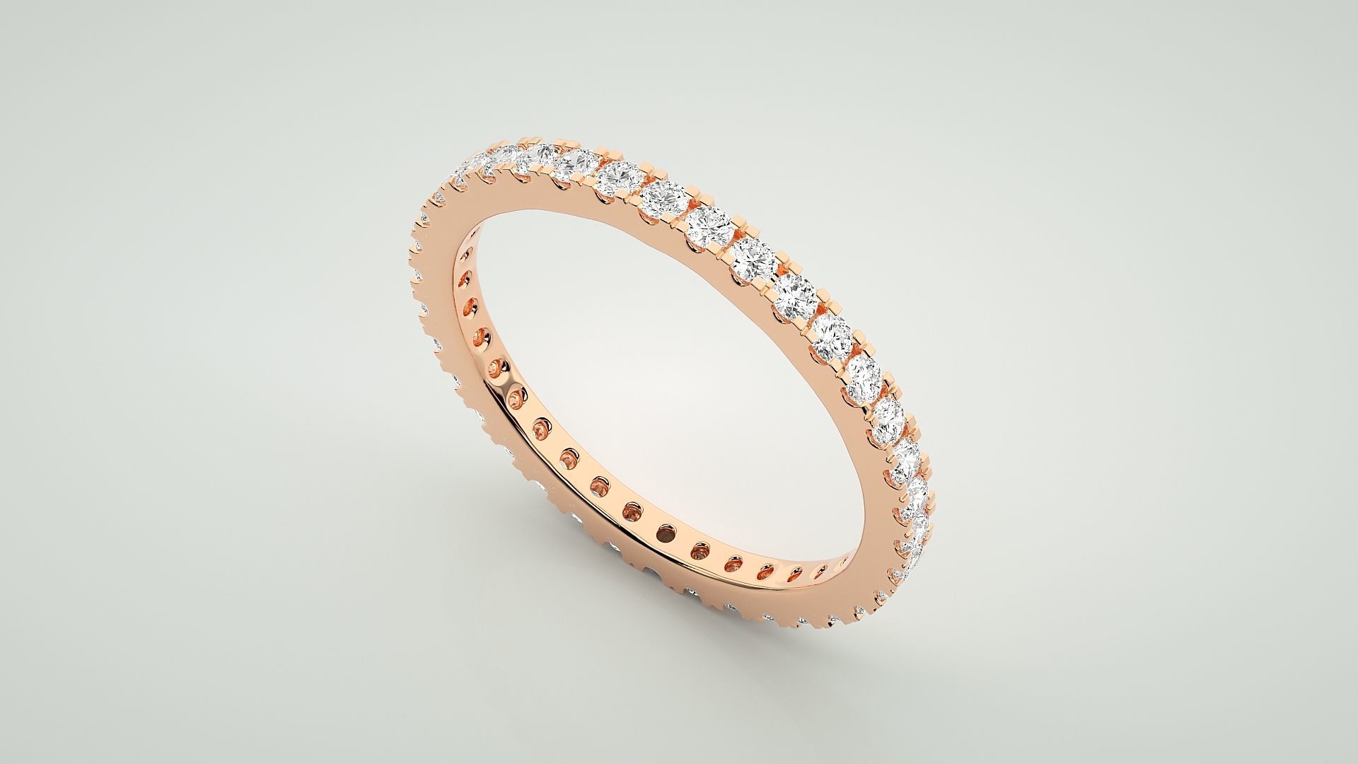 Eternity Band Diamond Ring 3dm stl render detail 3D print model_2