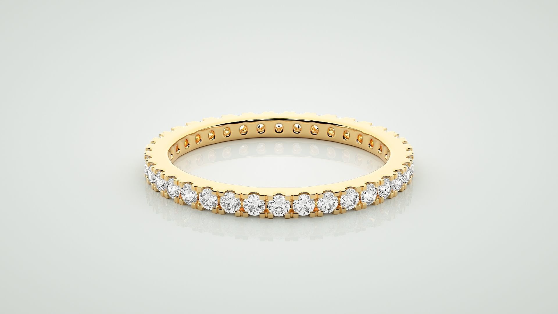 Eternity Band Diamond Ring 3dm stl render detail 3D print model_7