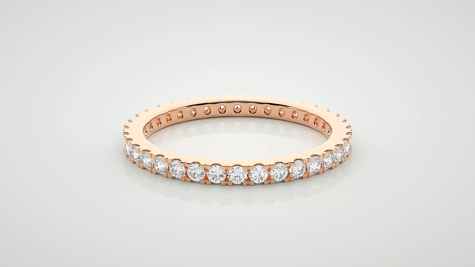 Eternity Band Diamond Ring 3dm stl render detail 3D print model_0