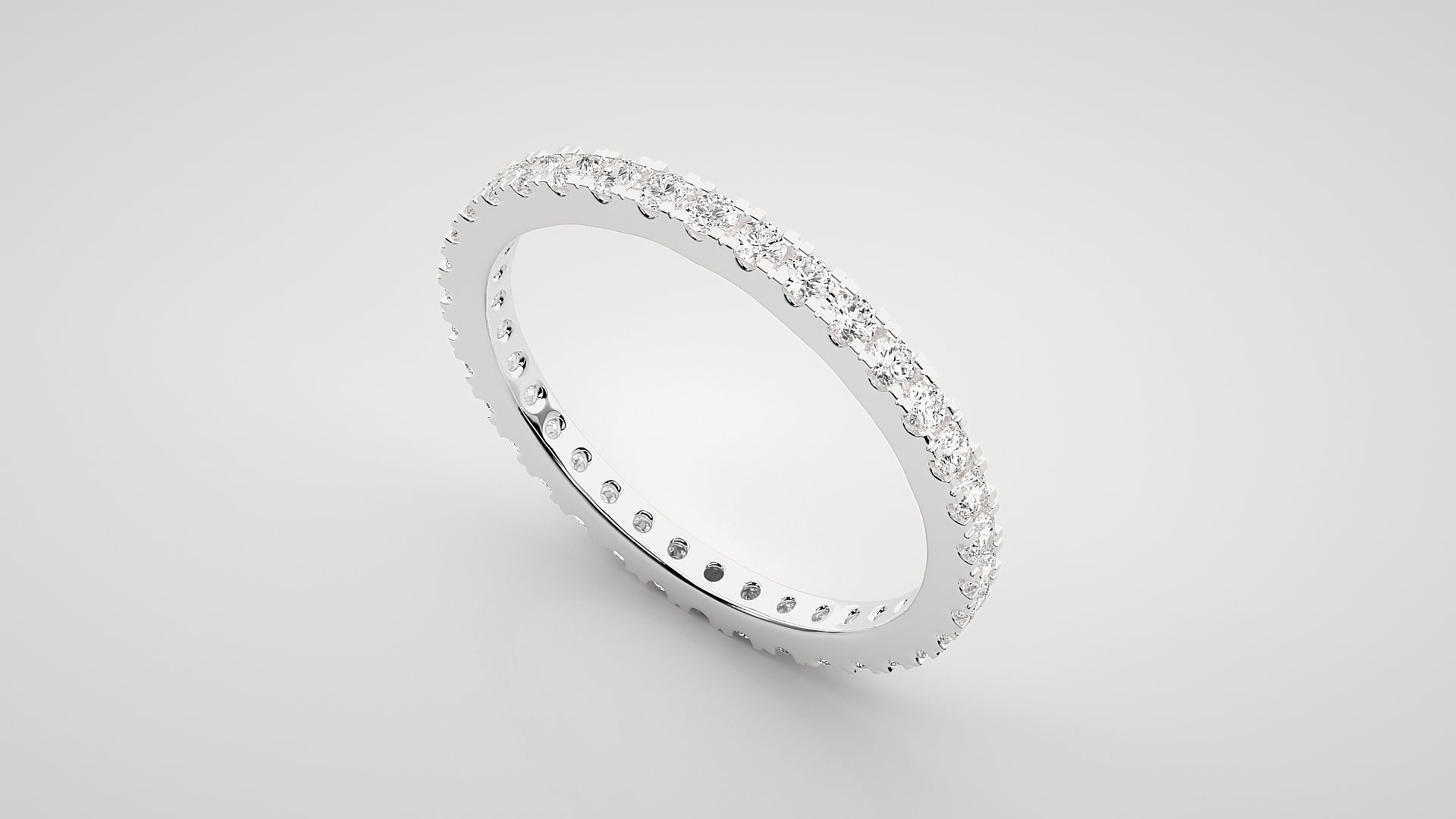 Eternity Band Diamond Ring 3dm stl render detail 3D print model_6