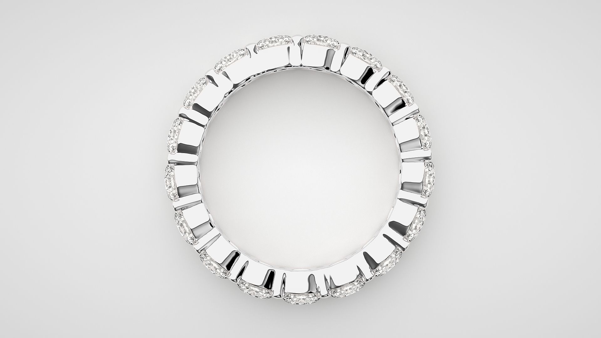Eternity Band Diamond Ring 3dm stl render detail 3D print model_5