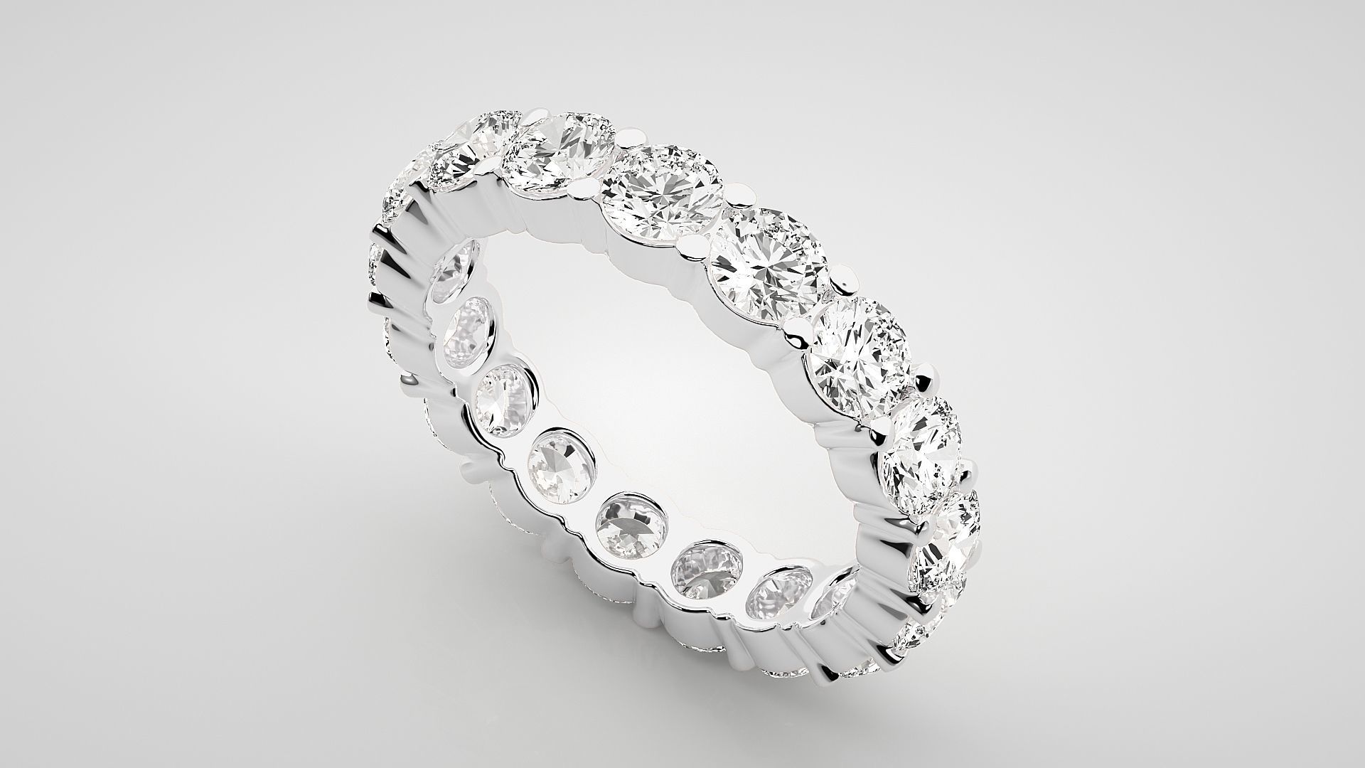 Eternity Band Diamond Ring 3dm stl render detail 3D print model_6