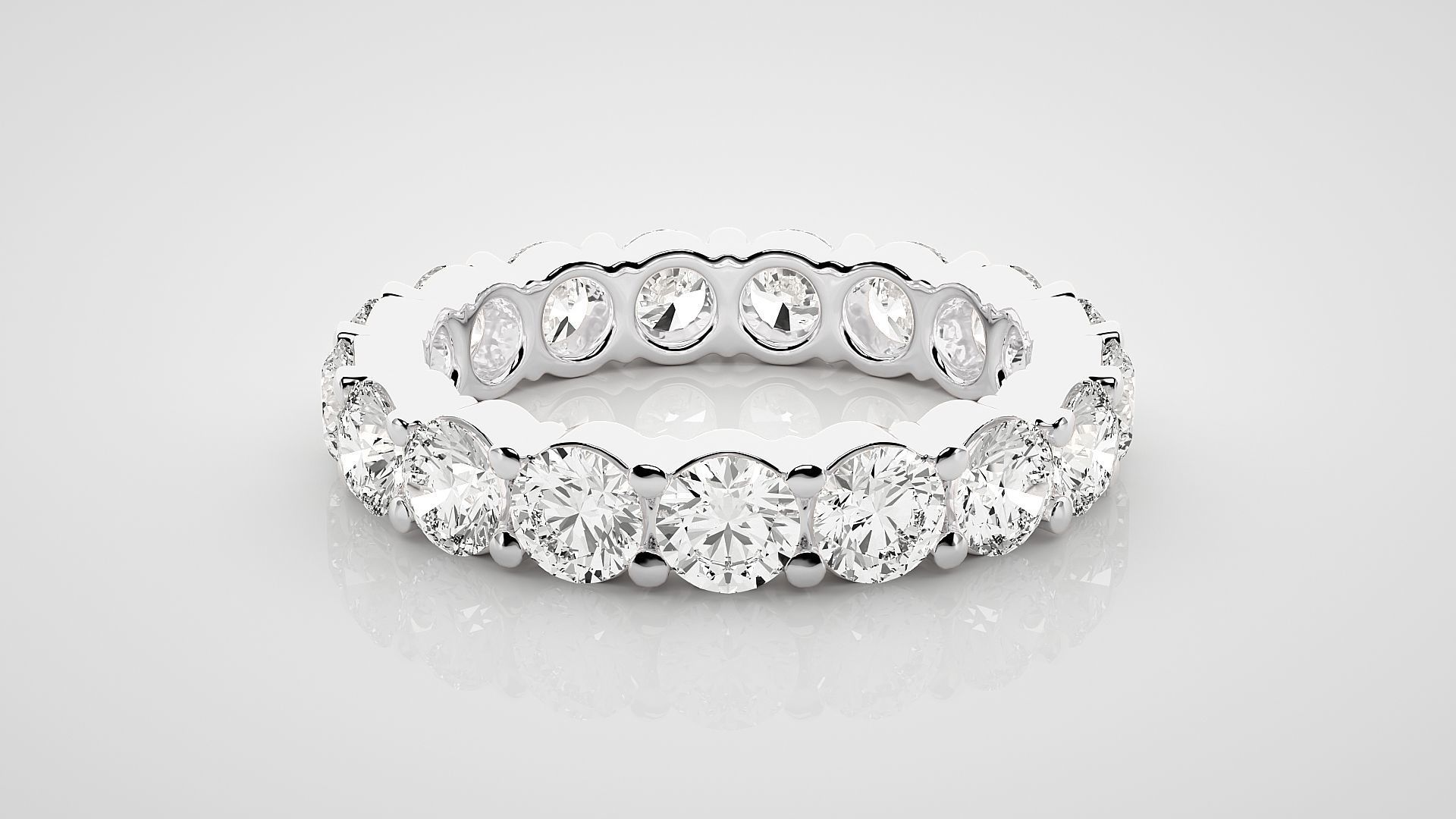 Eternity Band Diamond Ring 3dm stl render detail 3D print model_4