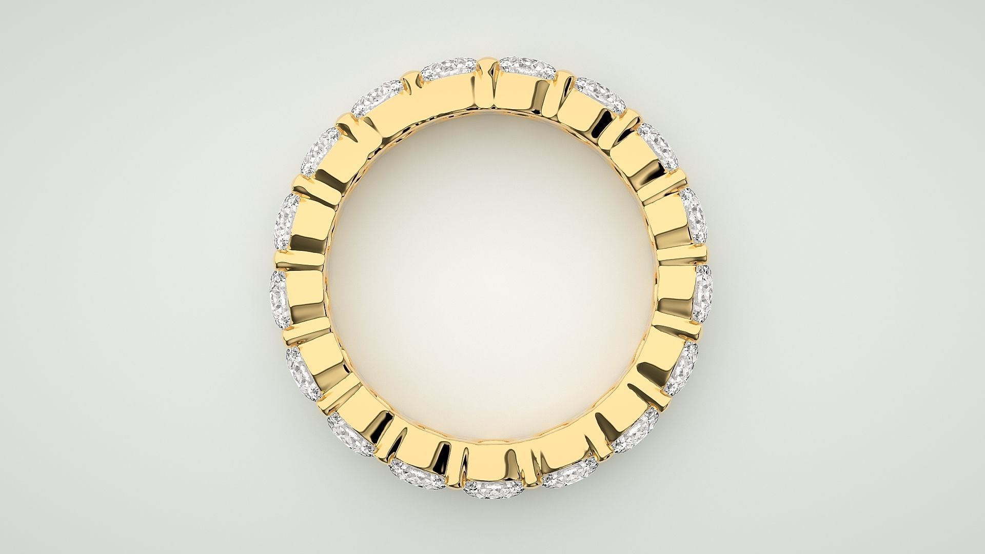 Eternity Band Diamond Ring 3dm stl render detail 3D print model_8