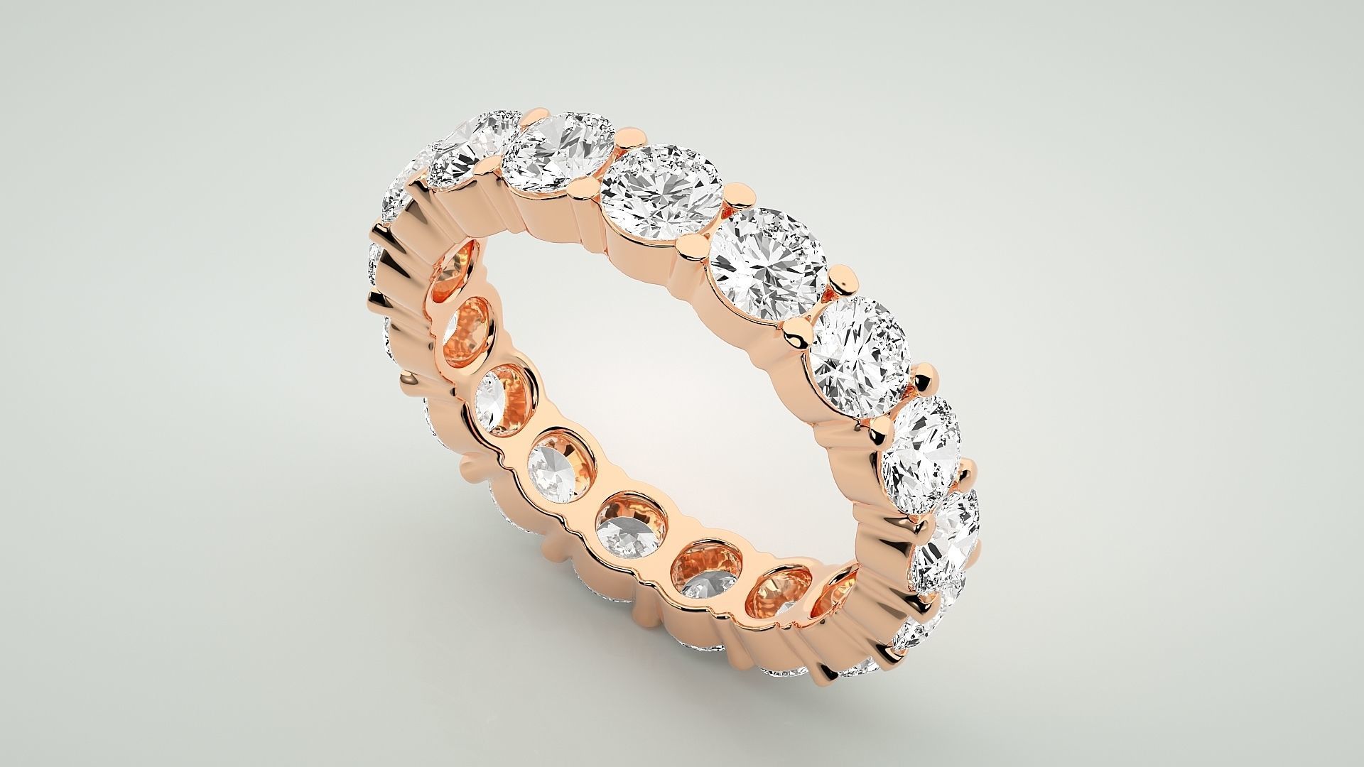 Eternity Band Diamond Ring 3dm stl render detail 3D print model_2