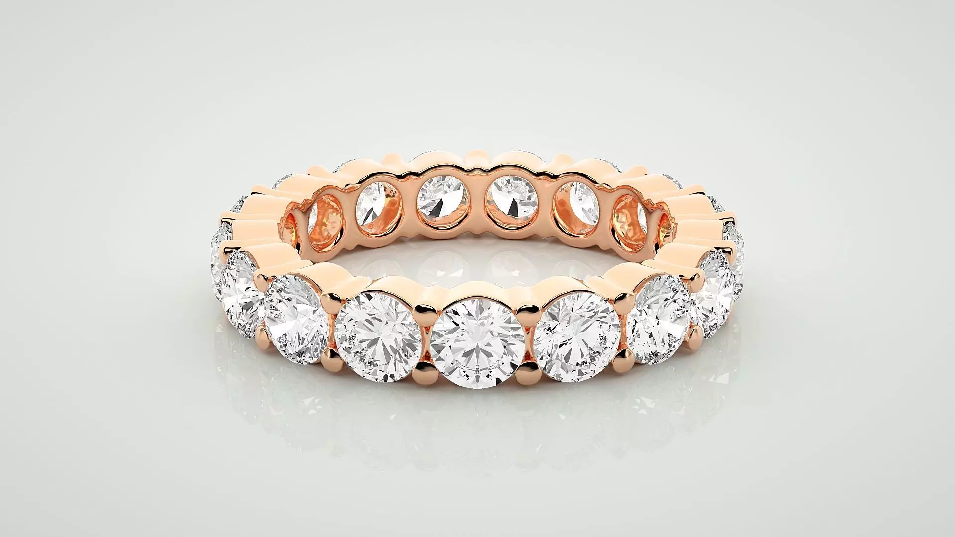 Eternity Band Diamond Ring 3dm stl render detail 3D print model_0