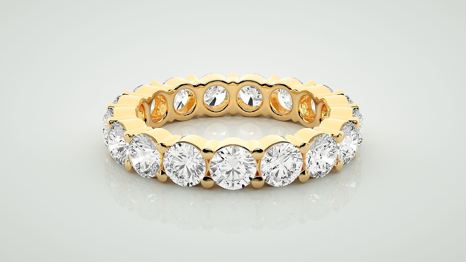 Eternity Band Diamond Ring 3dm stl render detail 3D print model_7