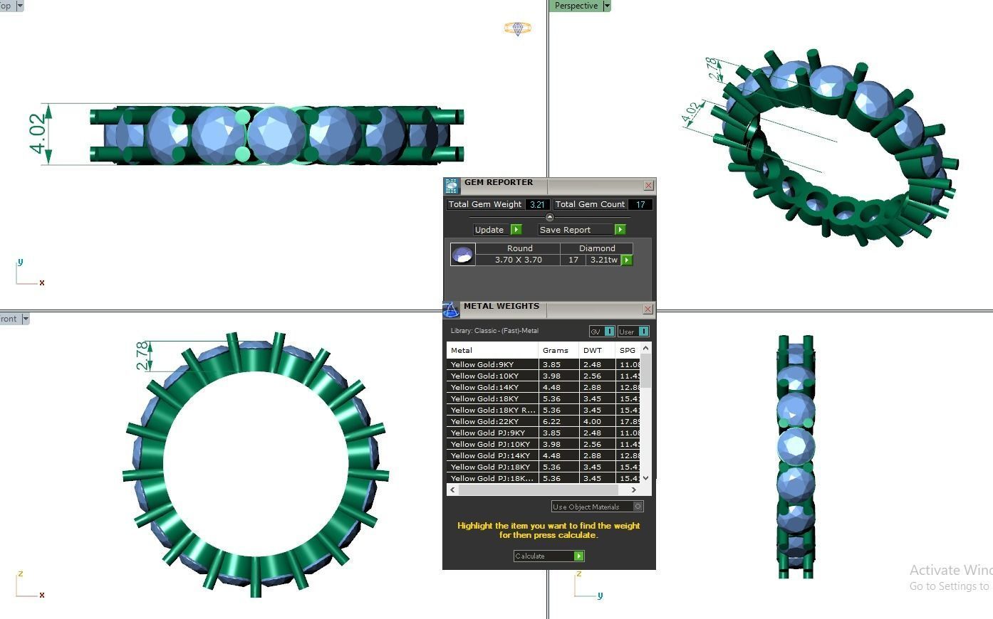 Eternity Band Diamond Ring 3dm stl render detail 3D print model_3