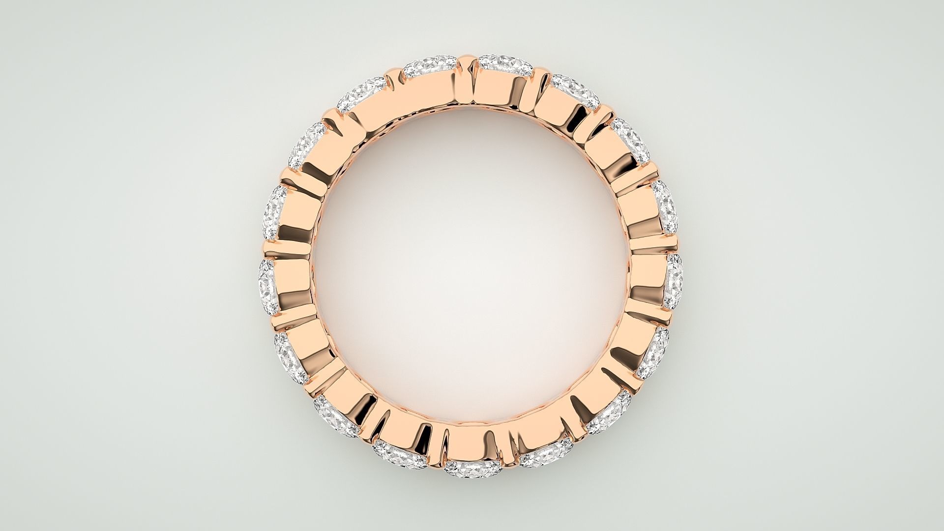 Eternity Band Diamond Ring 3dm stl render detail 3D print model_1