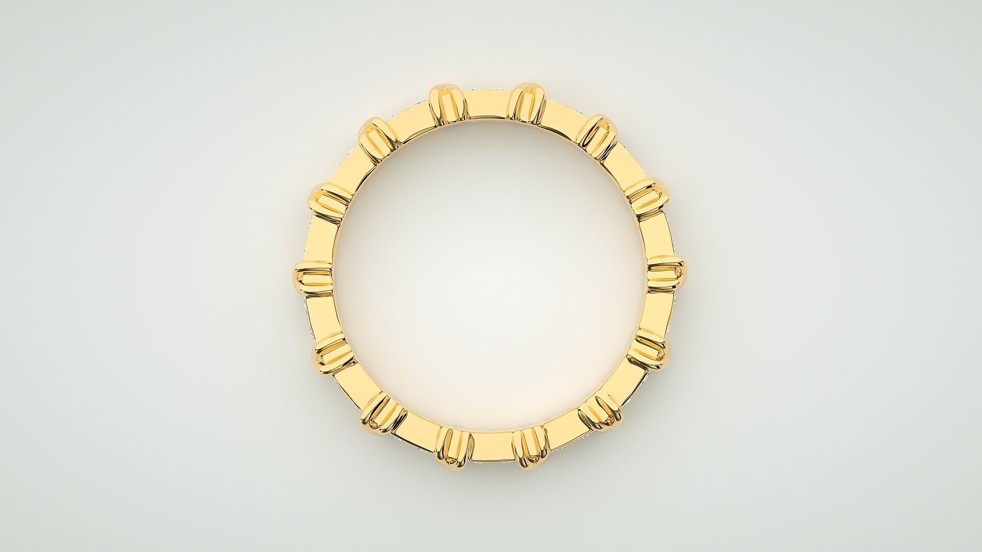 Eternity Band Diamond Ring 3dm stl render detail 3D print model_8