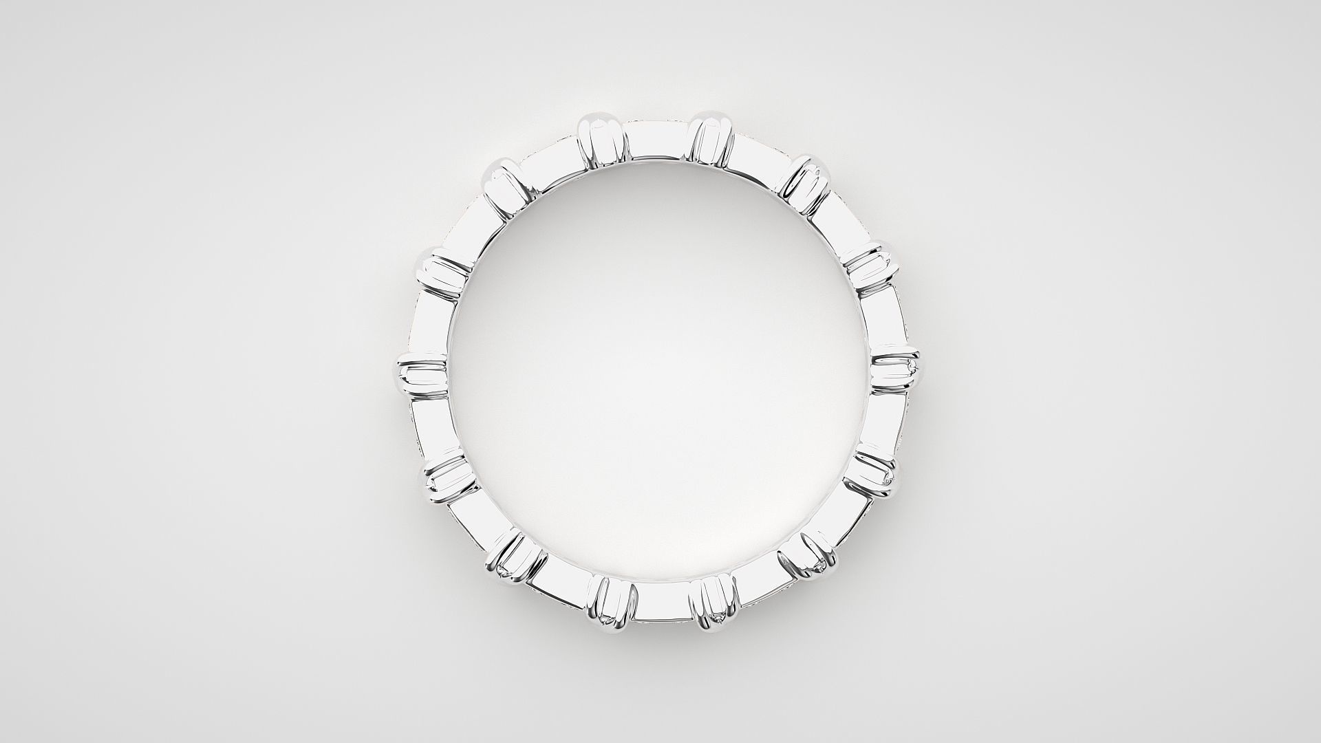 Eternity Band Diamond Ring 3dm stl render detail 3D print model_5
