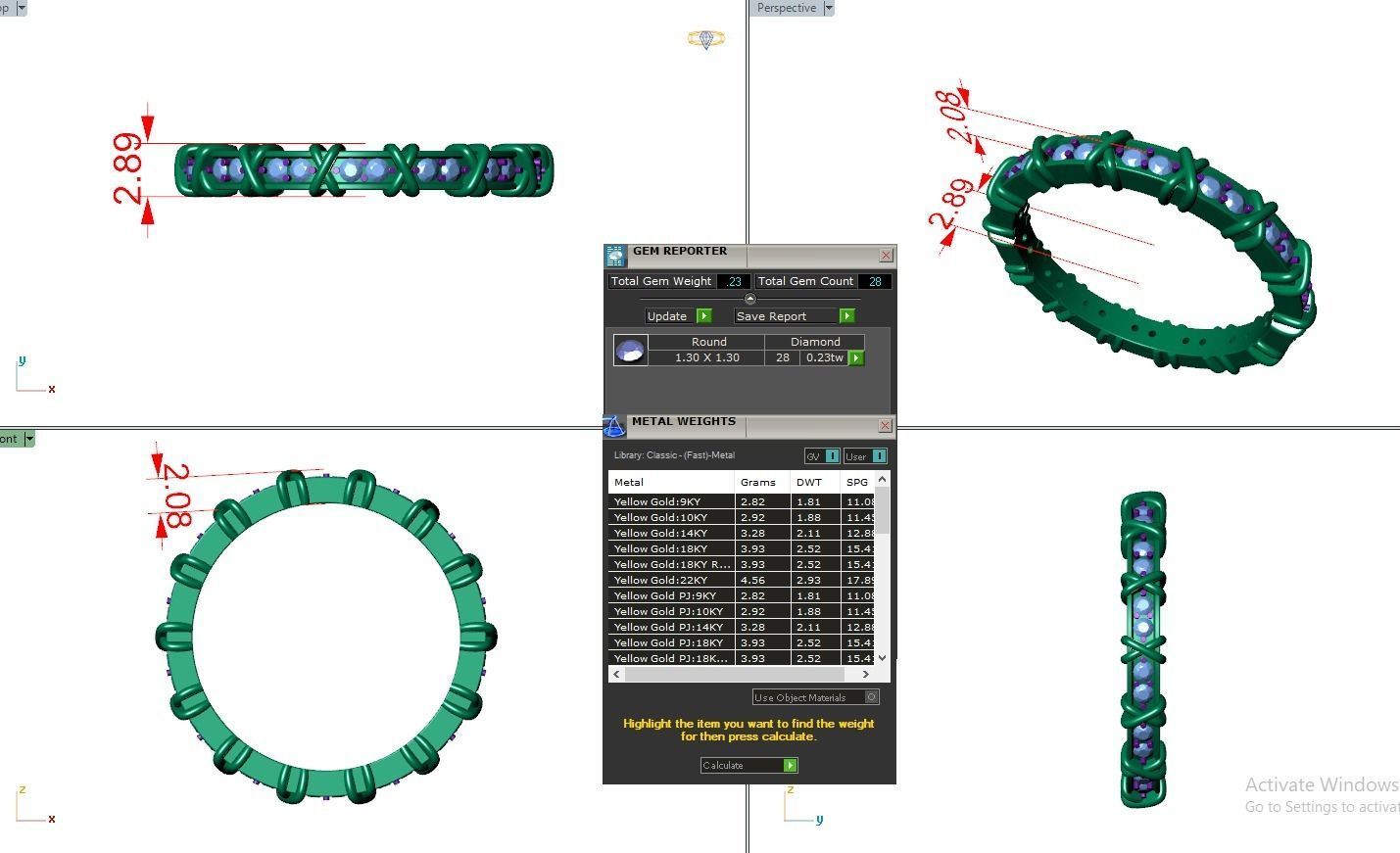 Eternity Band Diamond Ring 3dm stl render detail 3D print model_3