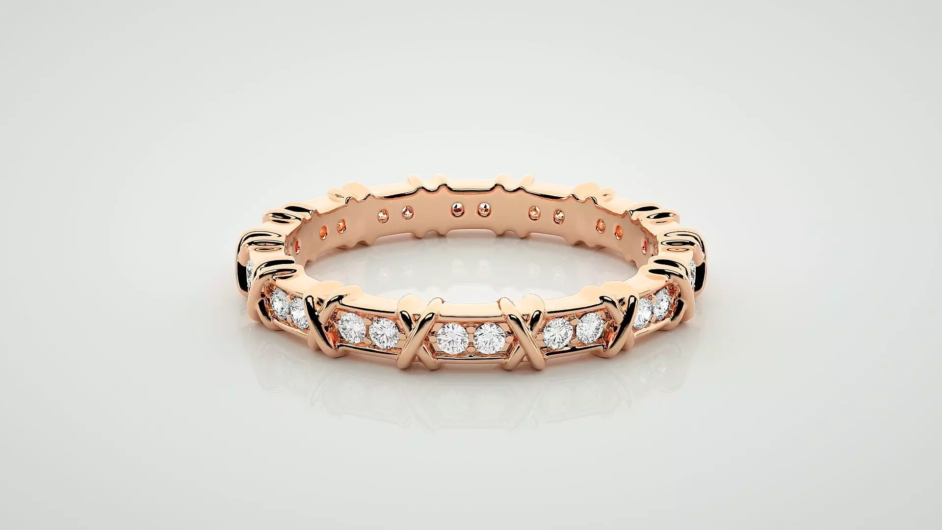 Eternity Band Diamond Ring 3dm stl render detail 3D print model_0