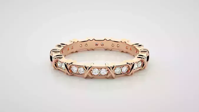 Eternity Band Diamond Ring 3dm stl render detail 3D print model Eternity Band Diamond Ring 3dm stl render detail 3D print model