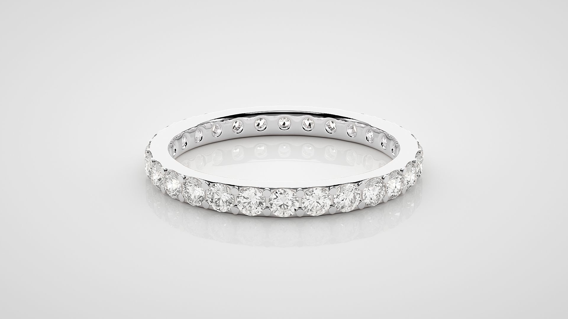 Eternity Band Diamond Ring 3dm stl render detail 3D print model_4