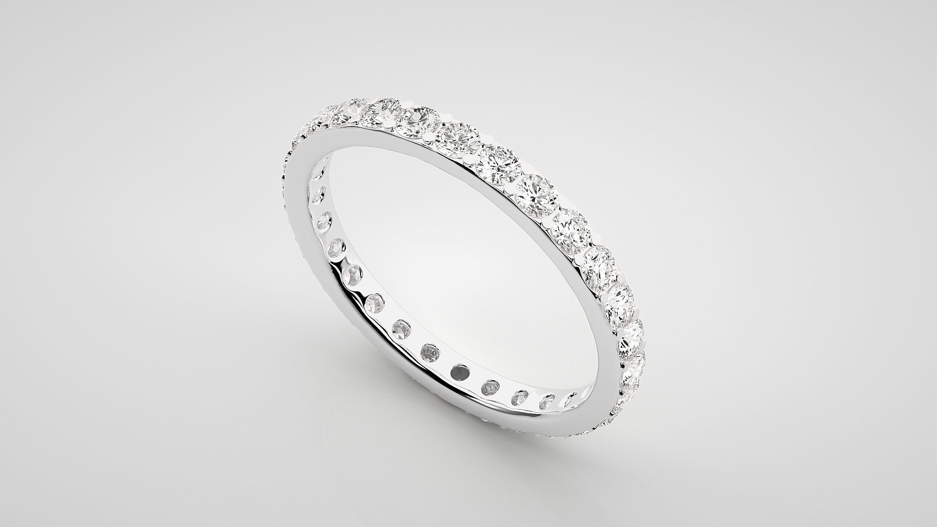 Eternity Band Diamond Ring 3dm stl render detail 3D print model_6