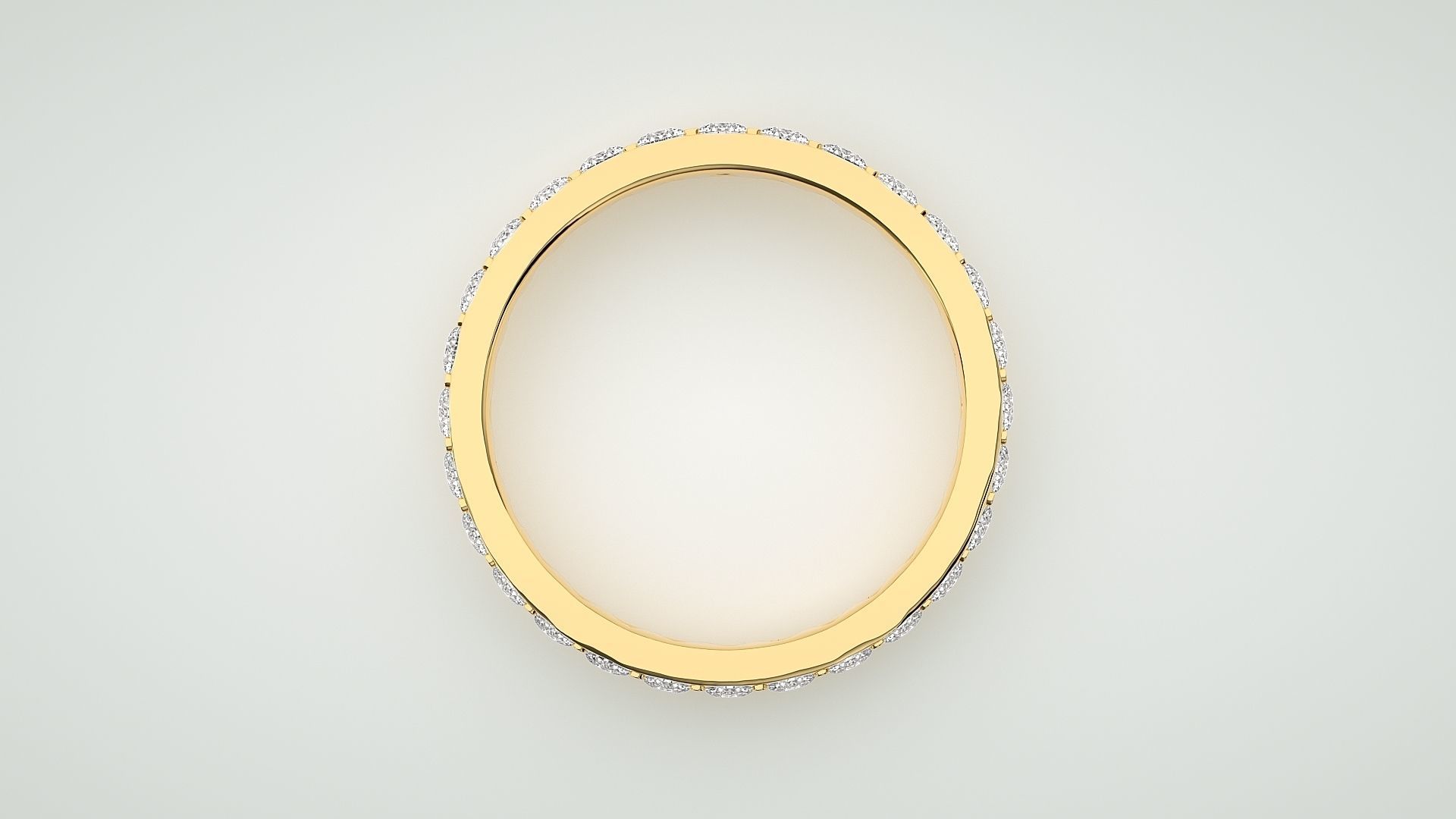 Eternity Band Diamond Ring 3dm stl render detail 3D print model_8