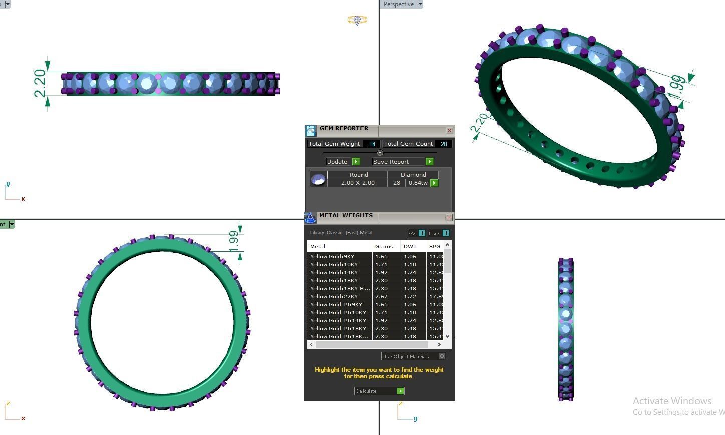 Eternity Band Diamond Ring 3dm stl render detail 3D print model_3