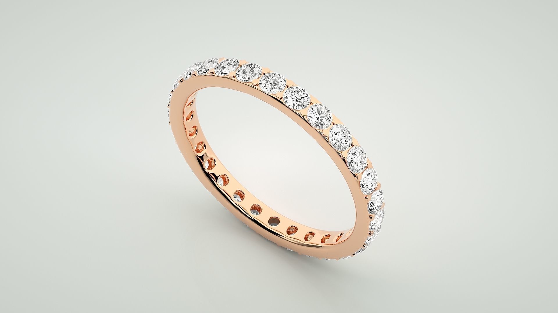 Eternity Band Diamond Ring 3dm stl render detail 3D print model_2