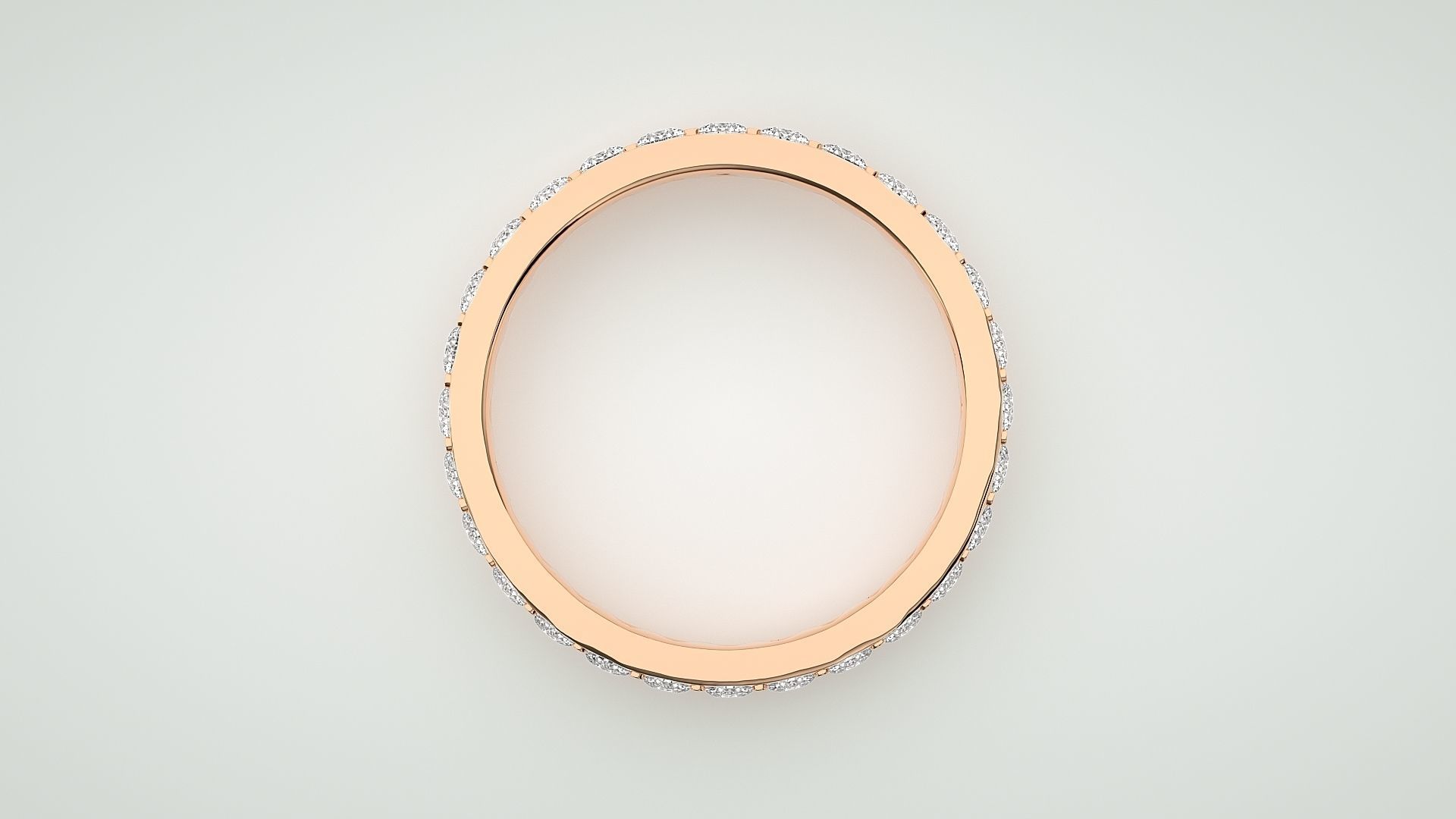 Eternity Band Diamond Ring 3dm stl render detail 3D print model_1