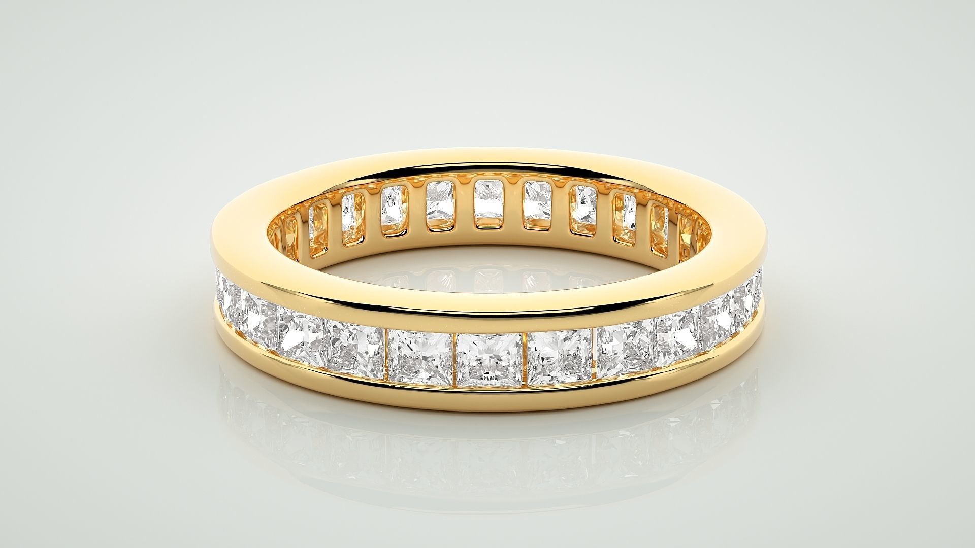 Eternity Band Diamond Ring 3dm stl render detail 3D print model_7