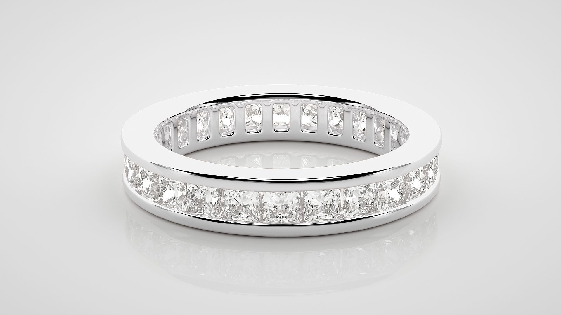 Eternity Band Diamond Ring 3dm stl render detail 3D print model_4