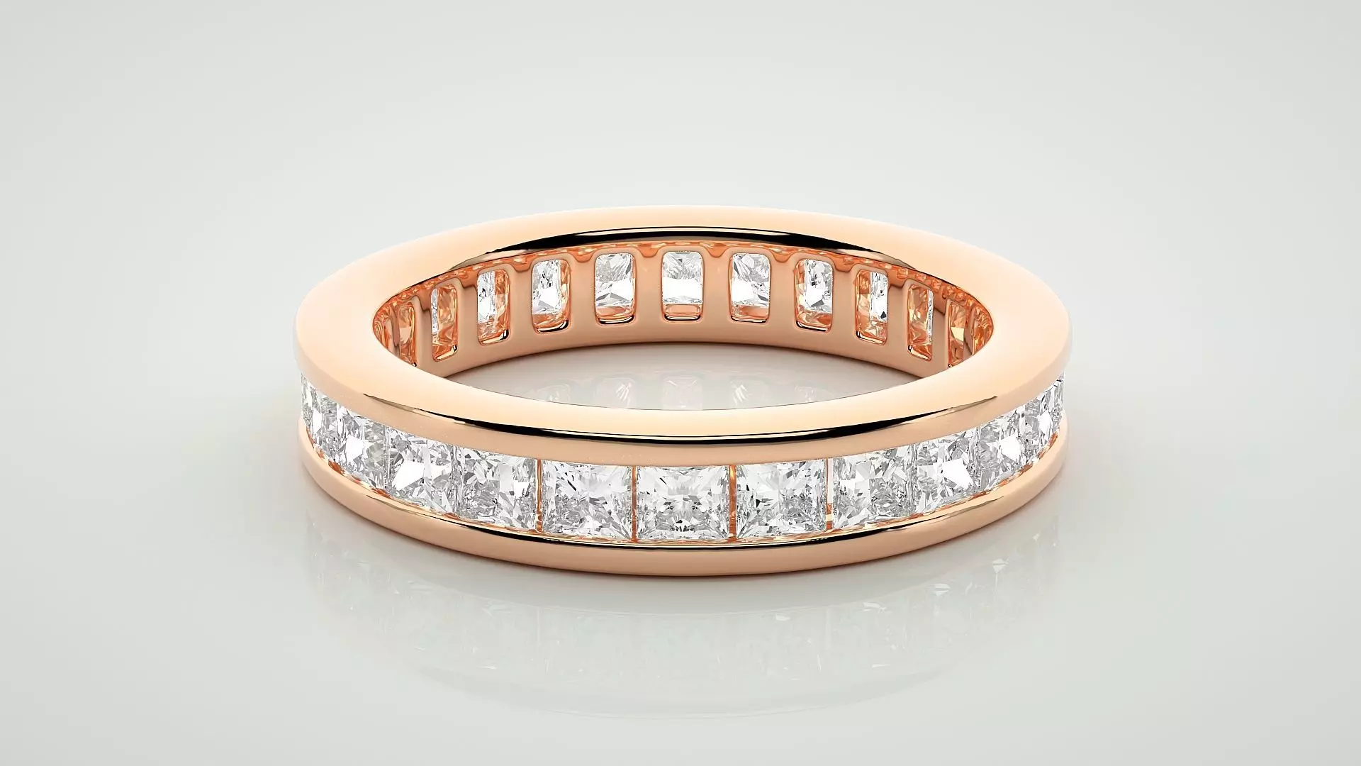 Eternity Band Diamond Ring 3dm stl render detail 3D print model_0