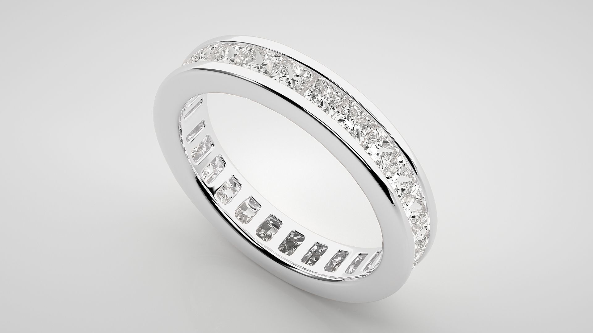 Eternity Band Diamond Ring 3dm stl render detail 3D print model_6