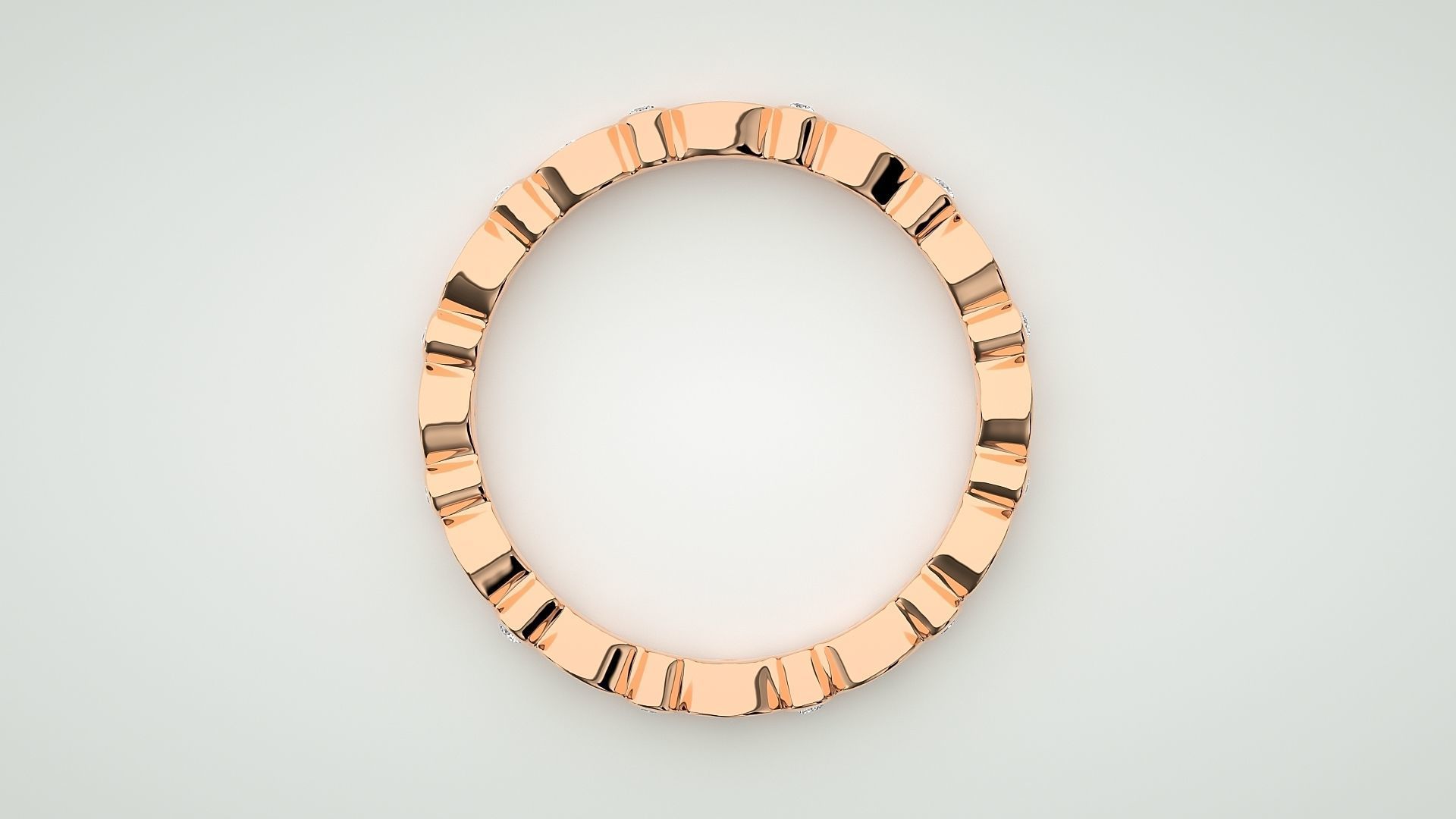 Eternity Band Diamond Ring 3dm stl render detail 3D print model_1