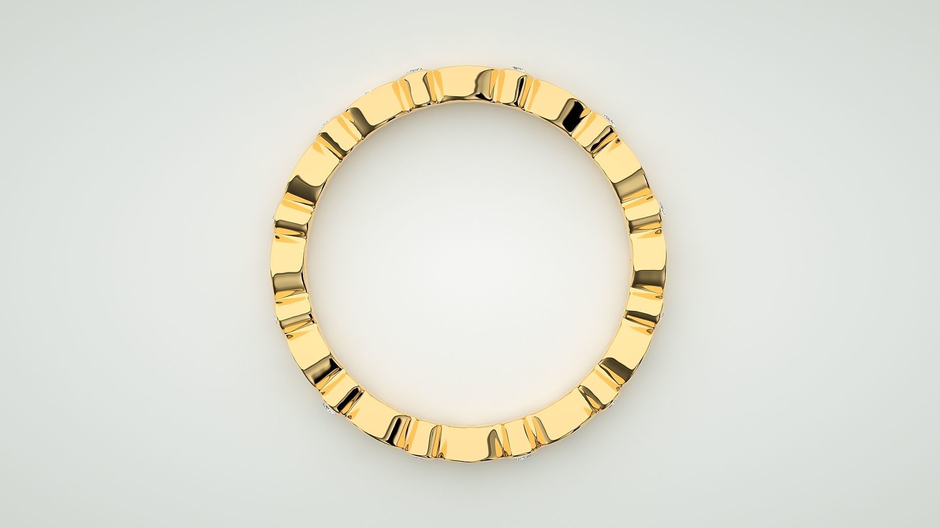 Eternity Band Diamond Ring 3dm stl render detail 3D print model_8