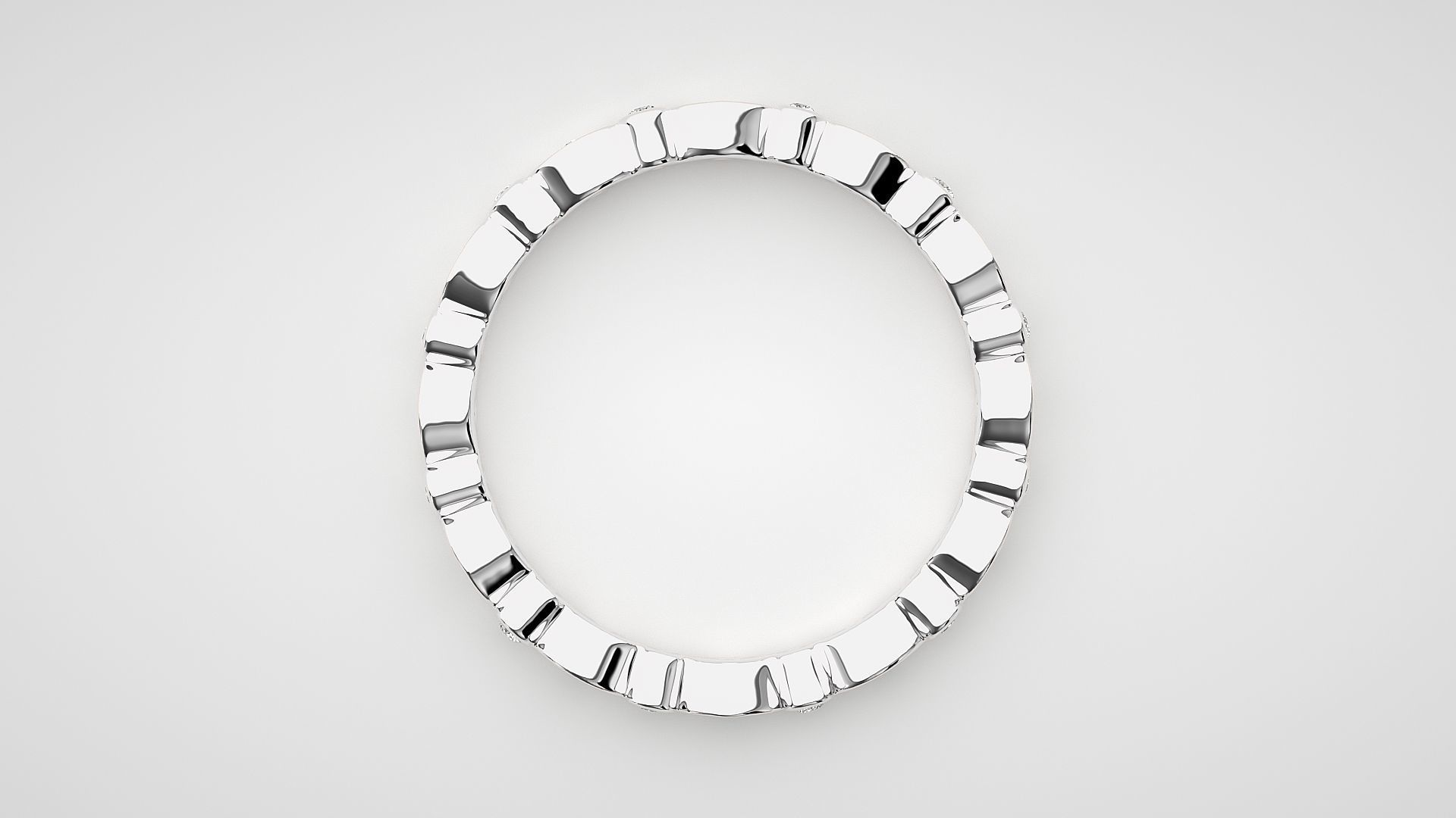 Eternity Band Diamond Ring 3dm stl render detail 3D print model_5