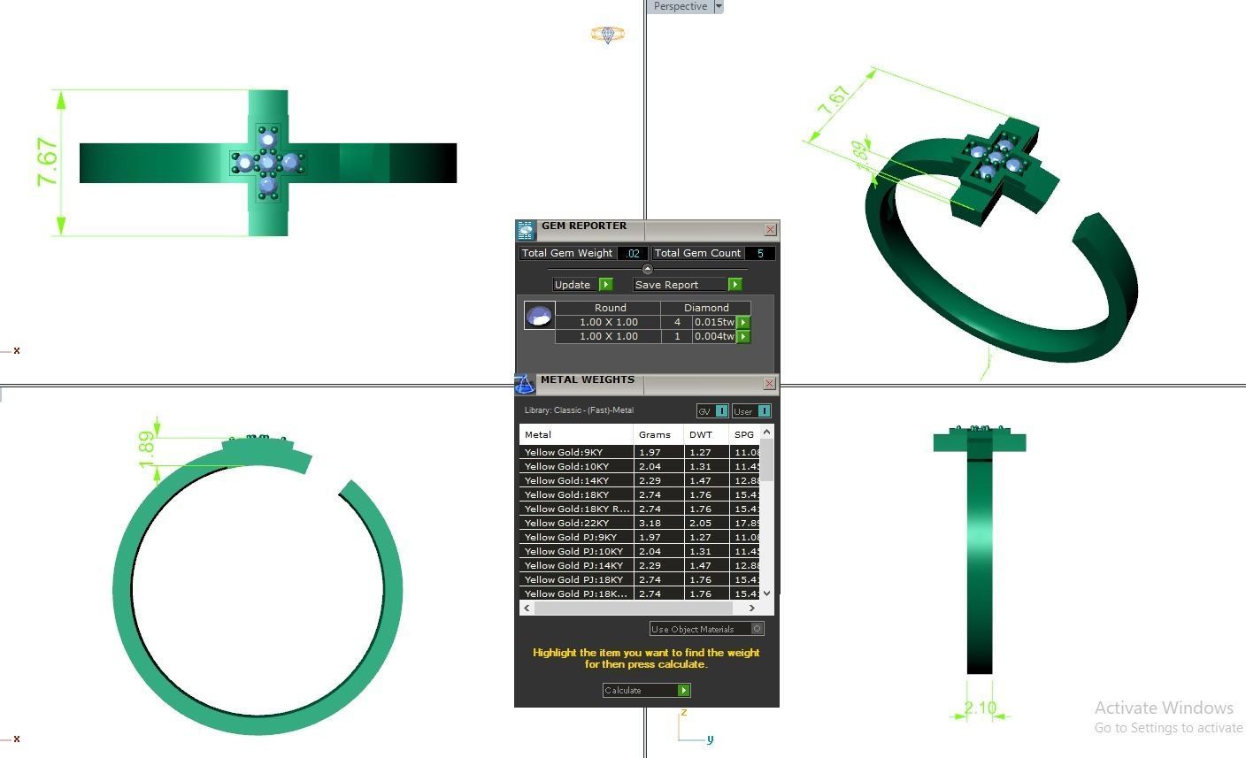 Cross Eternity Band Diamond Ring 3dm stl render detail 3D print model_3