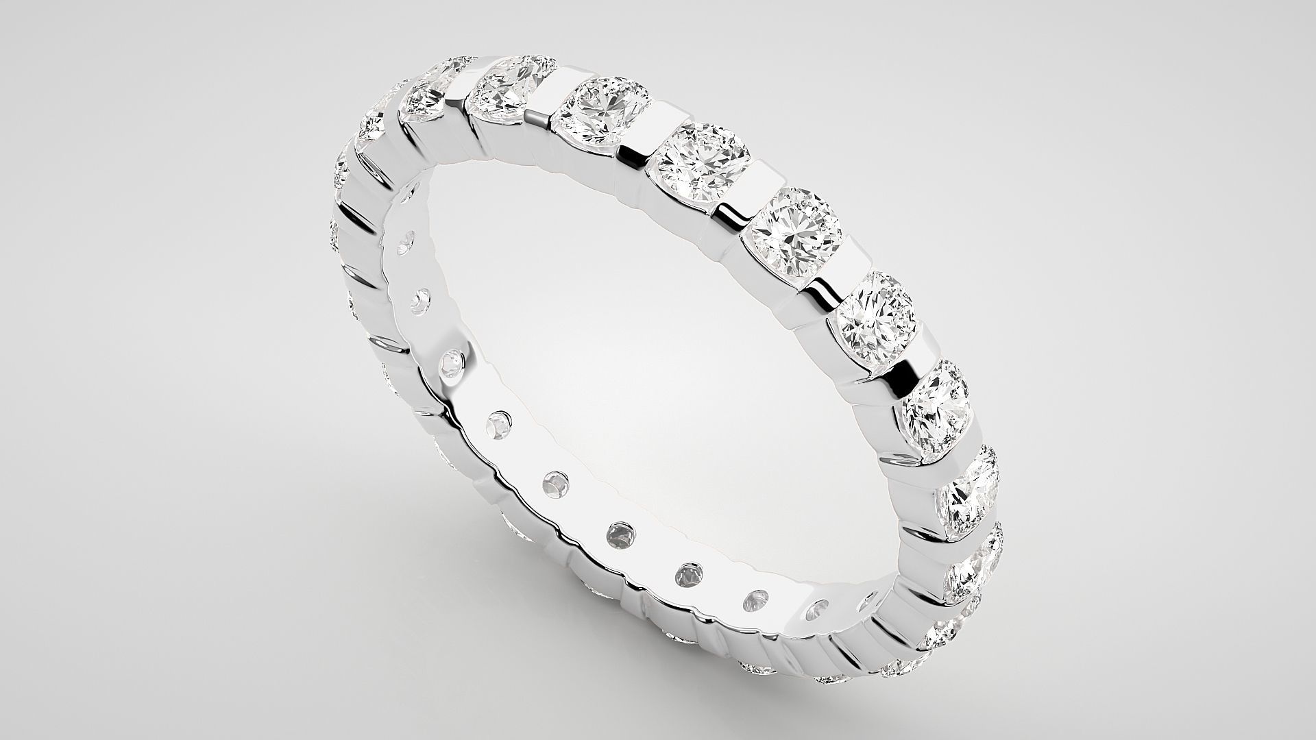 Eternity Band Diamond Ring 3dm stl render detail 3D print model_6