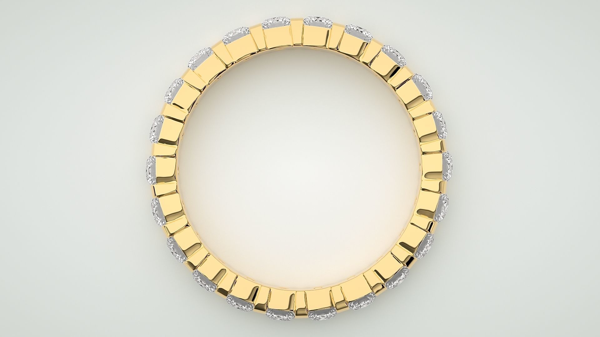 Eternity Band Diamond Ring 3dm stl render detail 3D print model_8
