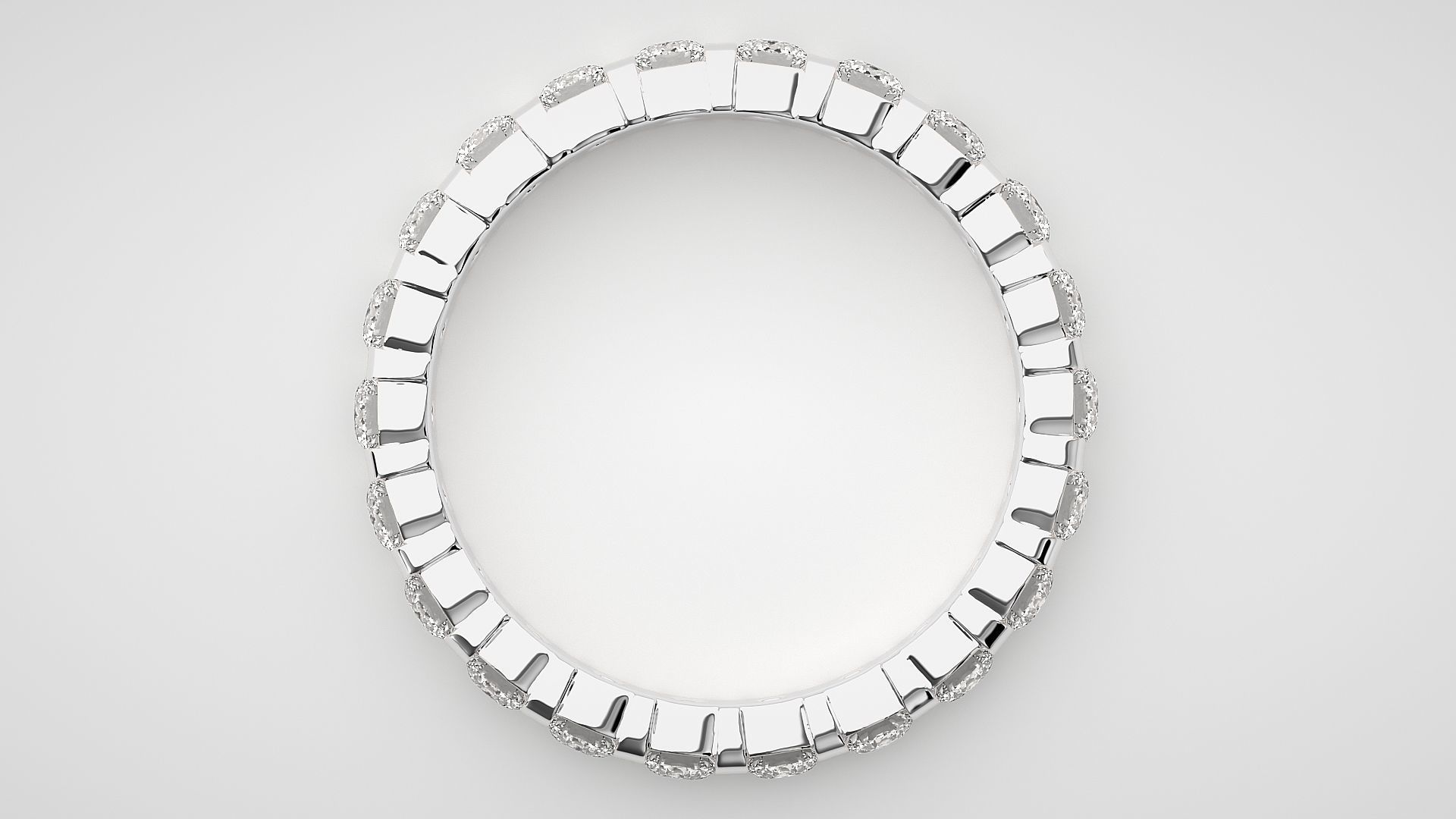 Eternity Band Diamond Ring 3dm stl render detail 3D print model_5