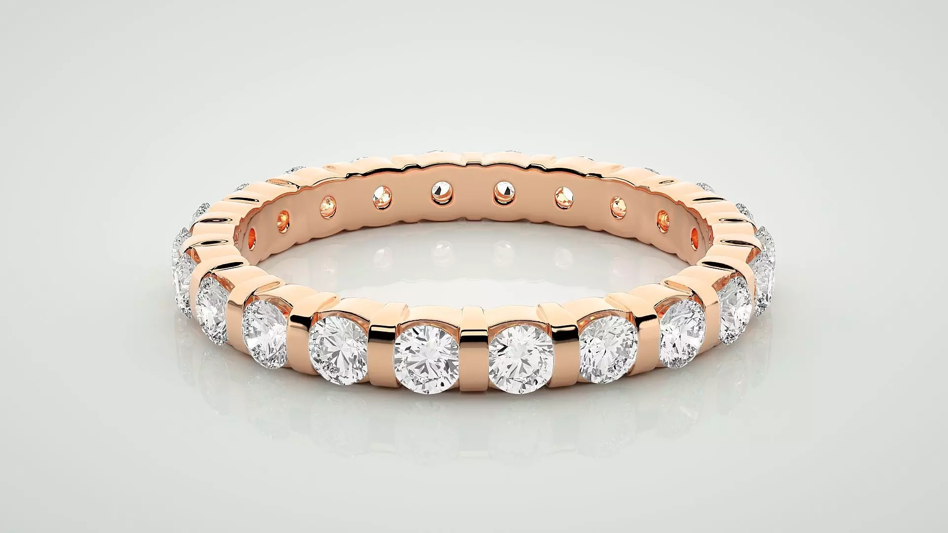 Eternity Band Diamond Ring 3dm stl render detail 3D print model_0