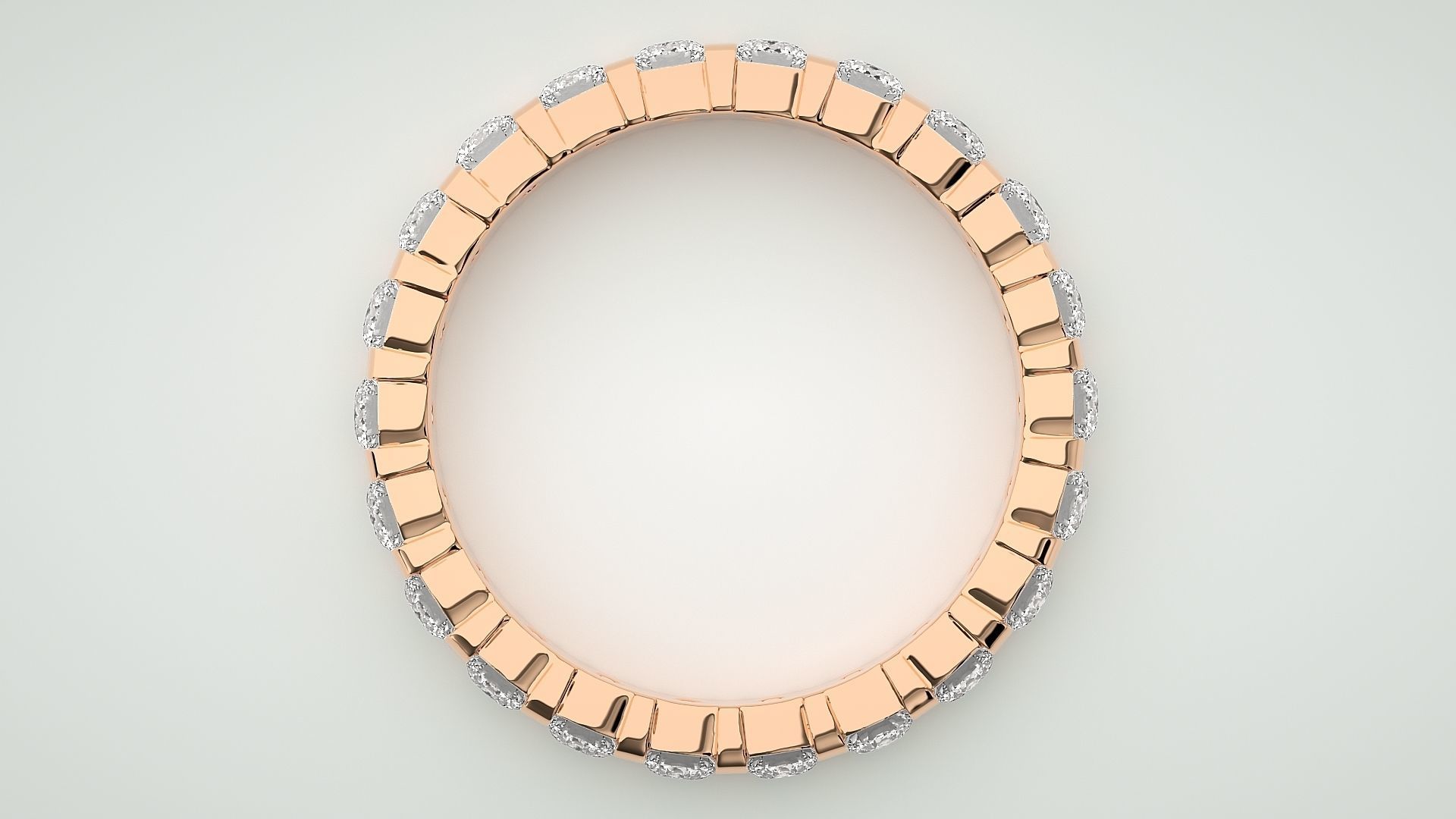 Eternity Band Diamond Ring 3dm stl render detail 3D print model_1