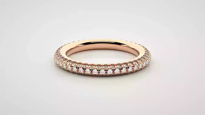 Eternity Band Diamond Ring 3dm stl render detail