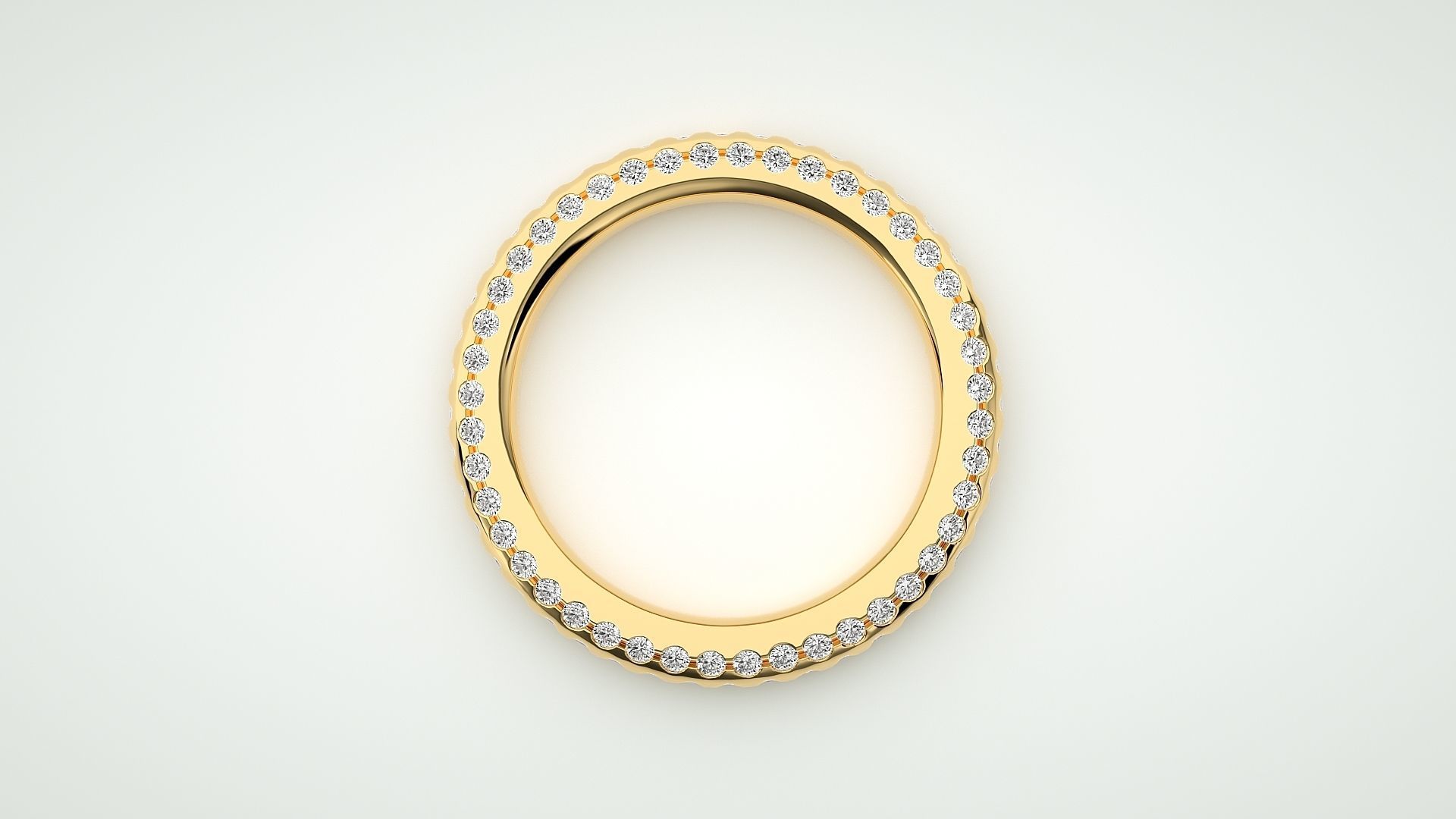 Eternity Band Diamond Ring 3dm stl render detail 3D print model_8