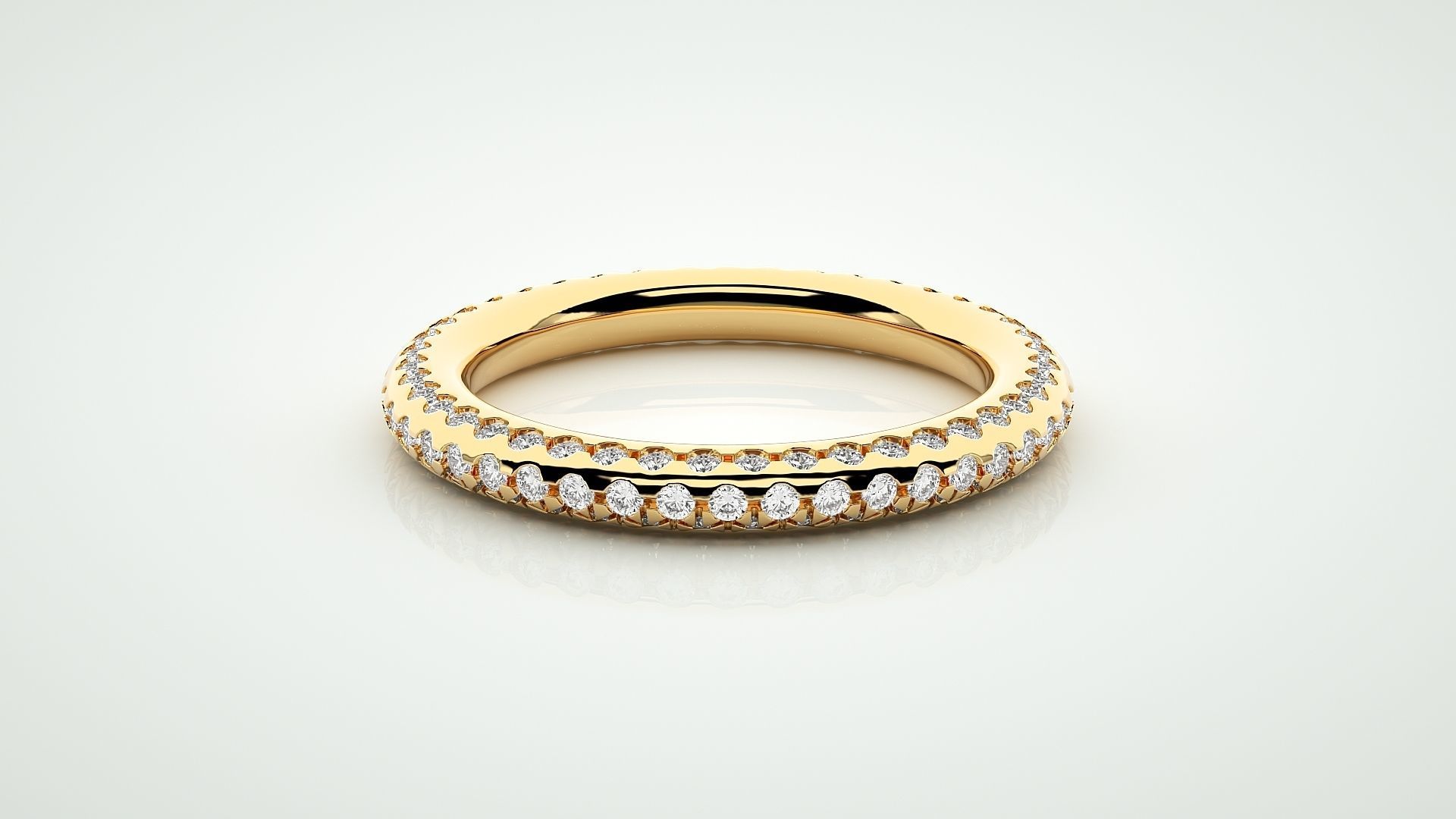 Eternity Band Diamond Ring 3dm stl render detail 3D print model_7