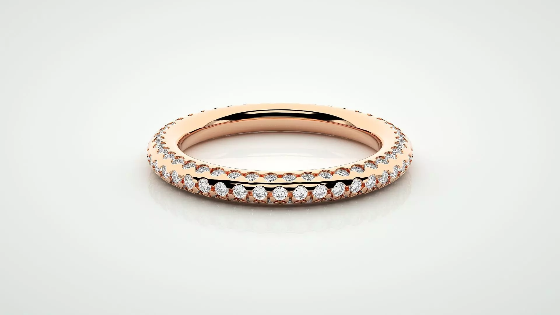Eternity Band Diamond Ring 3dm stl render detail 3D print model_0