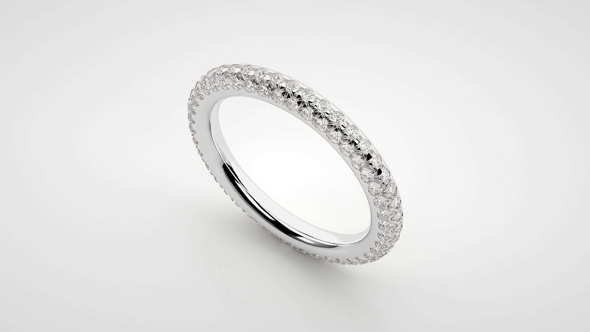 Eternity Band Diamond Ring 3dm stl render detail 3D print model_6