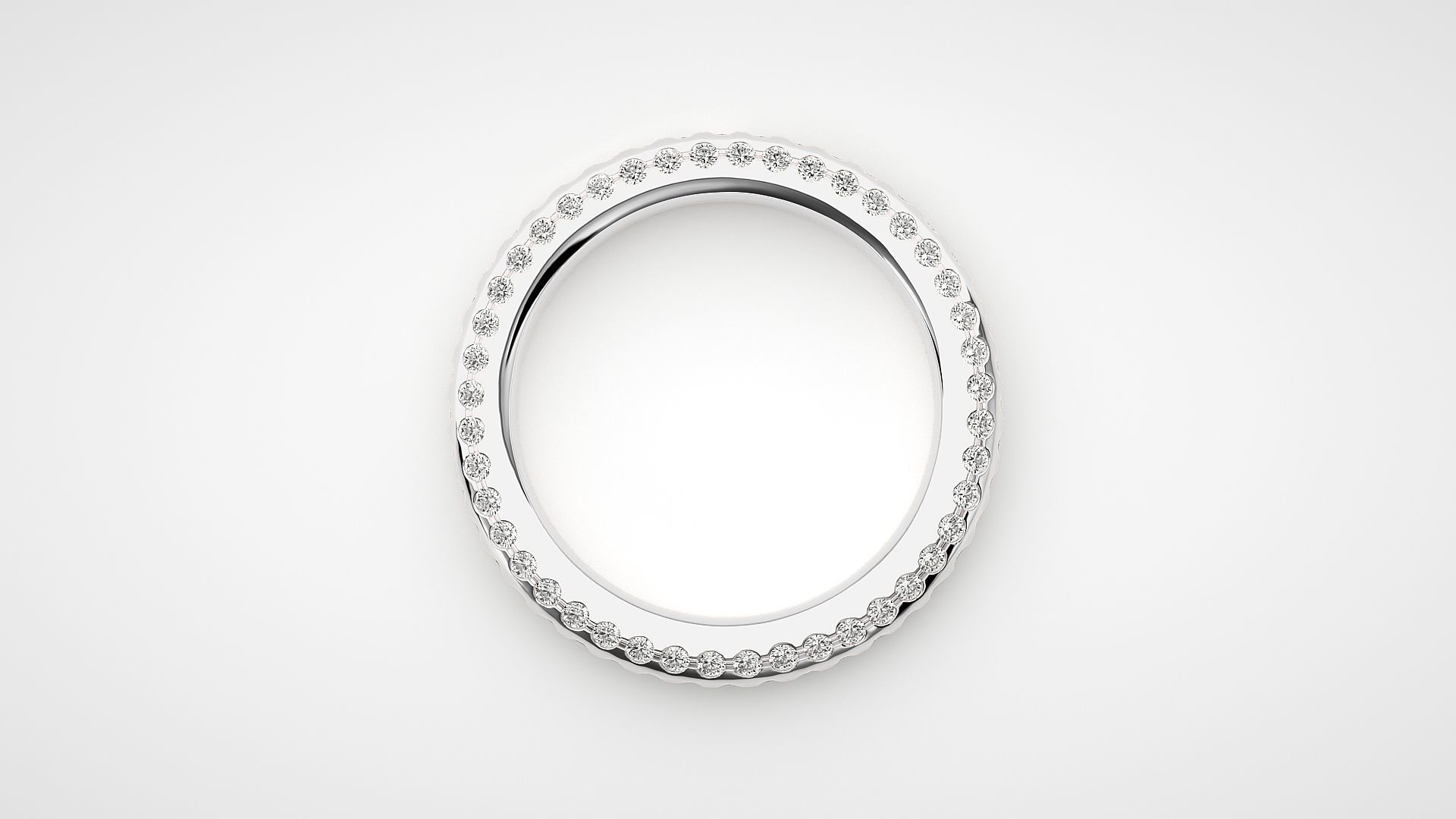 Eternity Band Diamond Ring 3dm stl render detail 3D print model_5